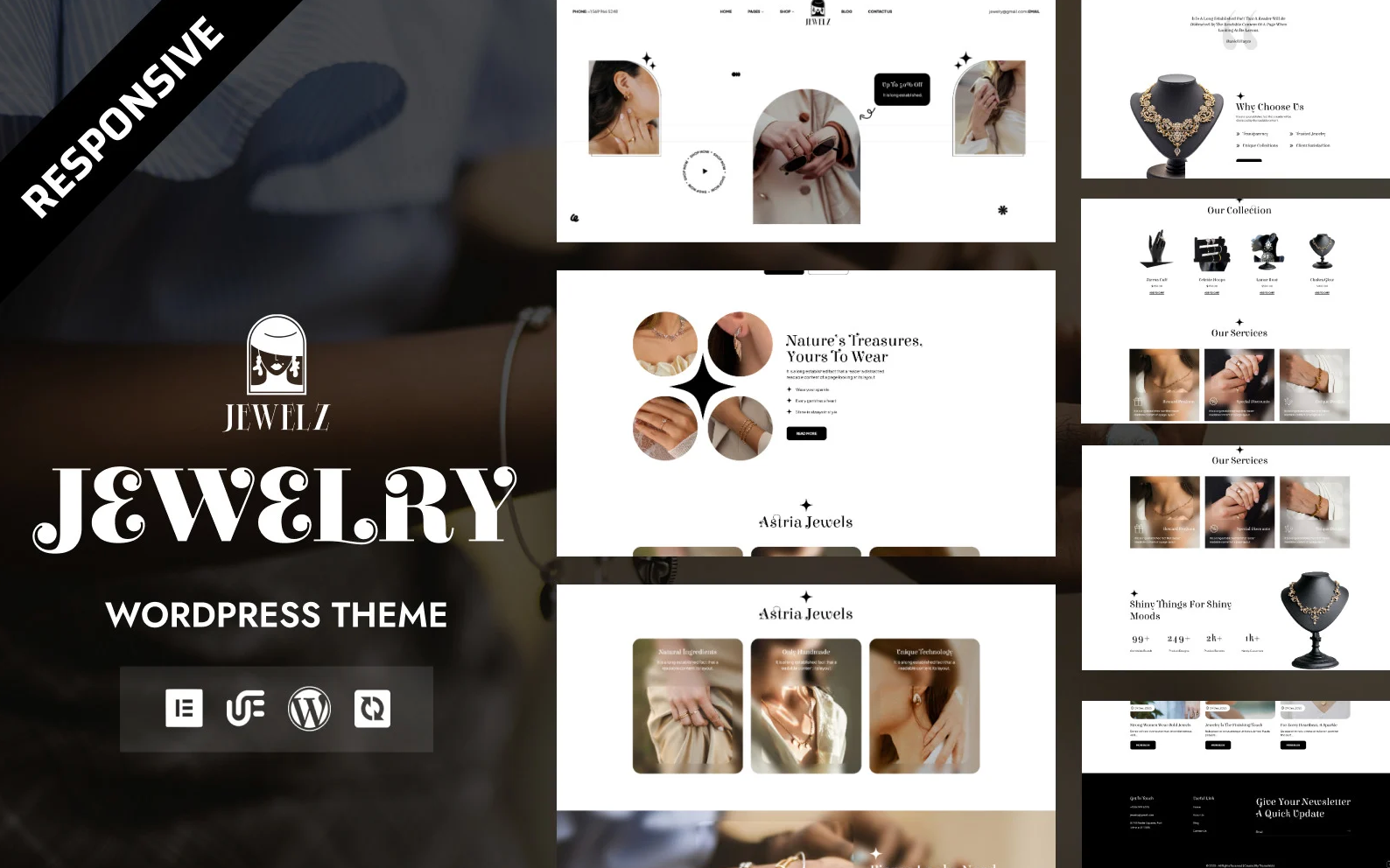 Jewelz - SparkleAura Diamond & Gold Boutique WooCommerce WordPress Elementor Theme