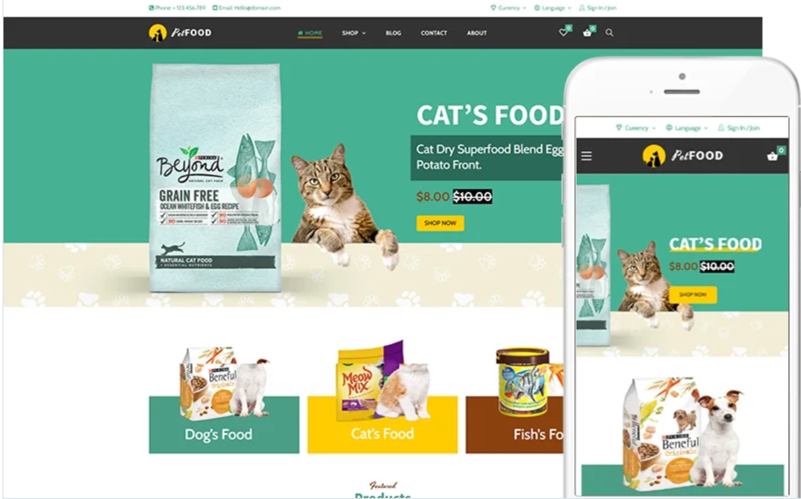 Pet Food - Creative Theme for Pets and Vets WooCommerce Theme