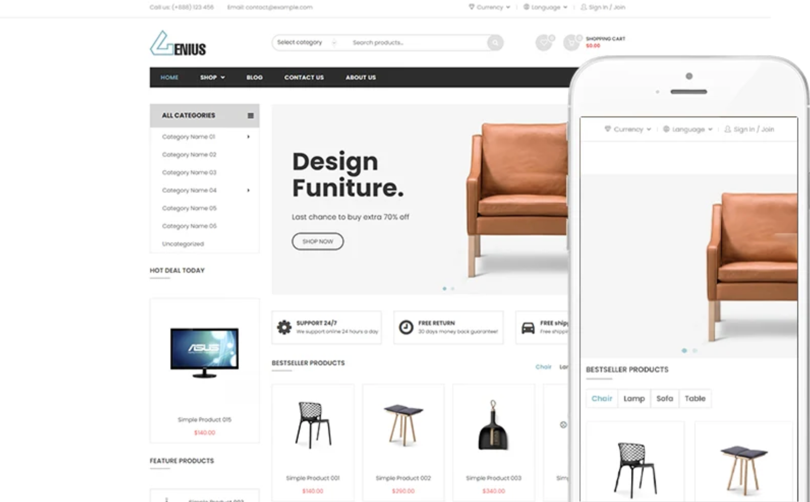 Genius - Multipurpose Theme WooCommerce Theme