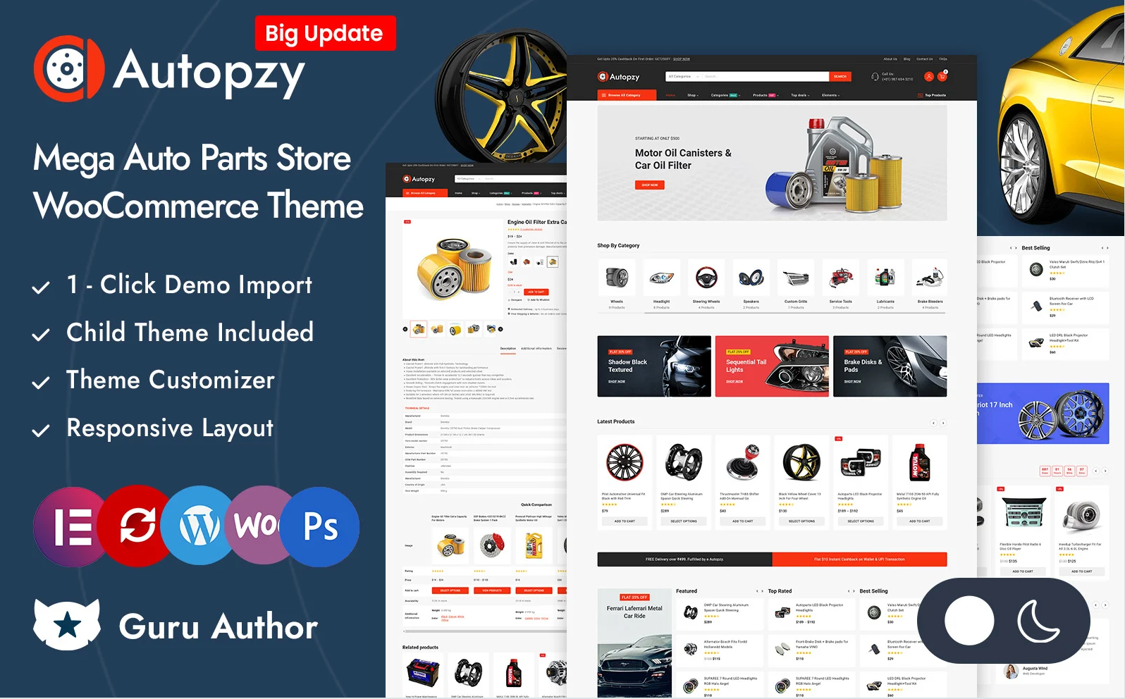Autopzy - Auto Parts and Tools Store Elementor WooCommerce Responsive Theme
