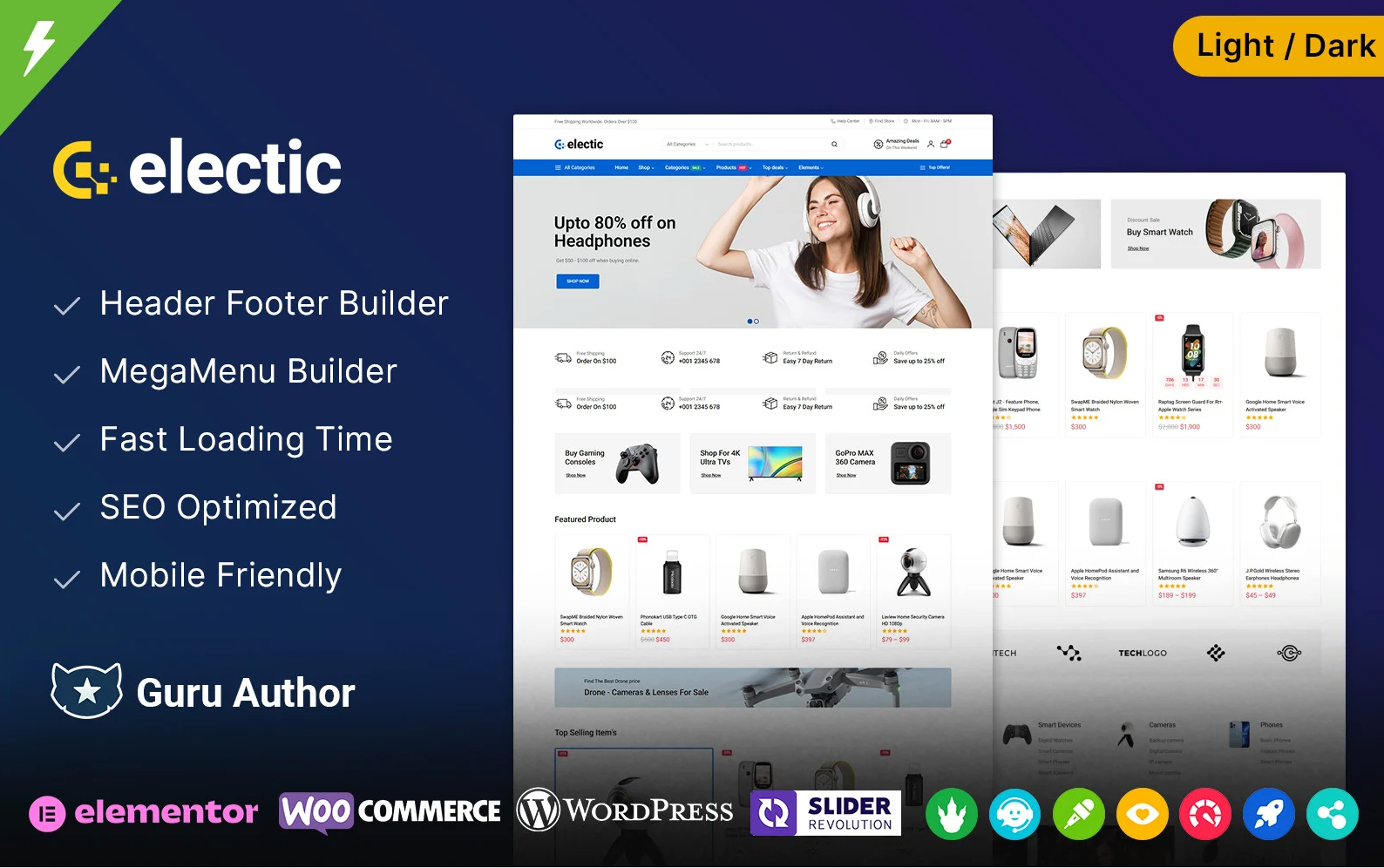 Electic - Electronics and Computer and Tech Store Elementor WooCommerce Theme