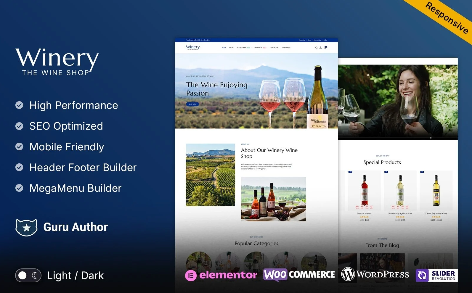 Winery - Liquor, Vinery Store Multipurpose WooCommerce Gutenberg Theme