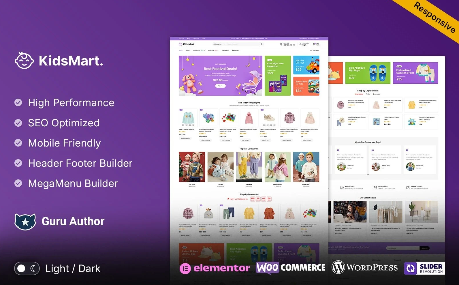 KidsMart - Kids, Fashion Store and Toys Elementor WooCommerce Responsive Theme
