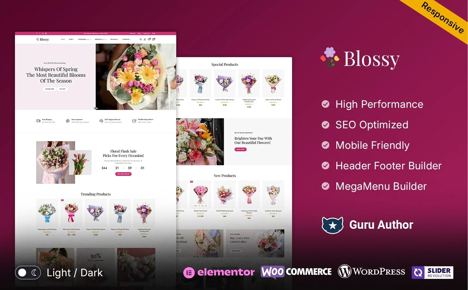 Blossy - Florist and Flower Store Gift WooCommerce Theme