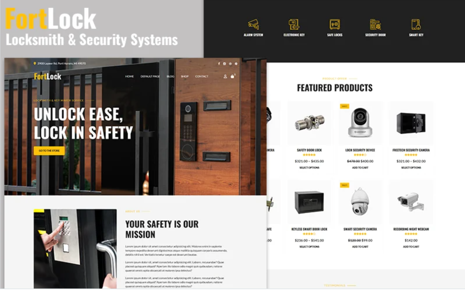 FortLock - Locksmith & Security Systems Woocommerce Theme