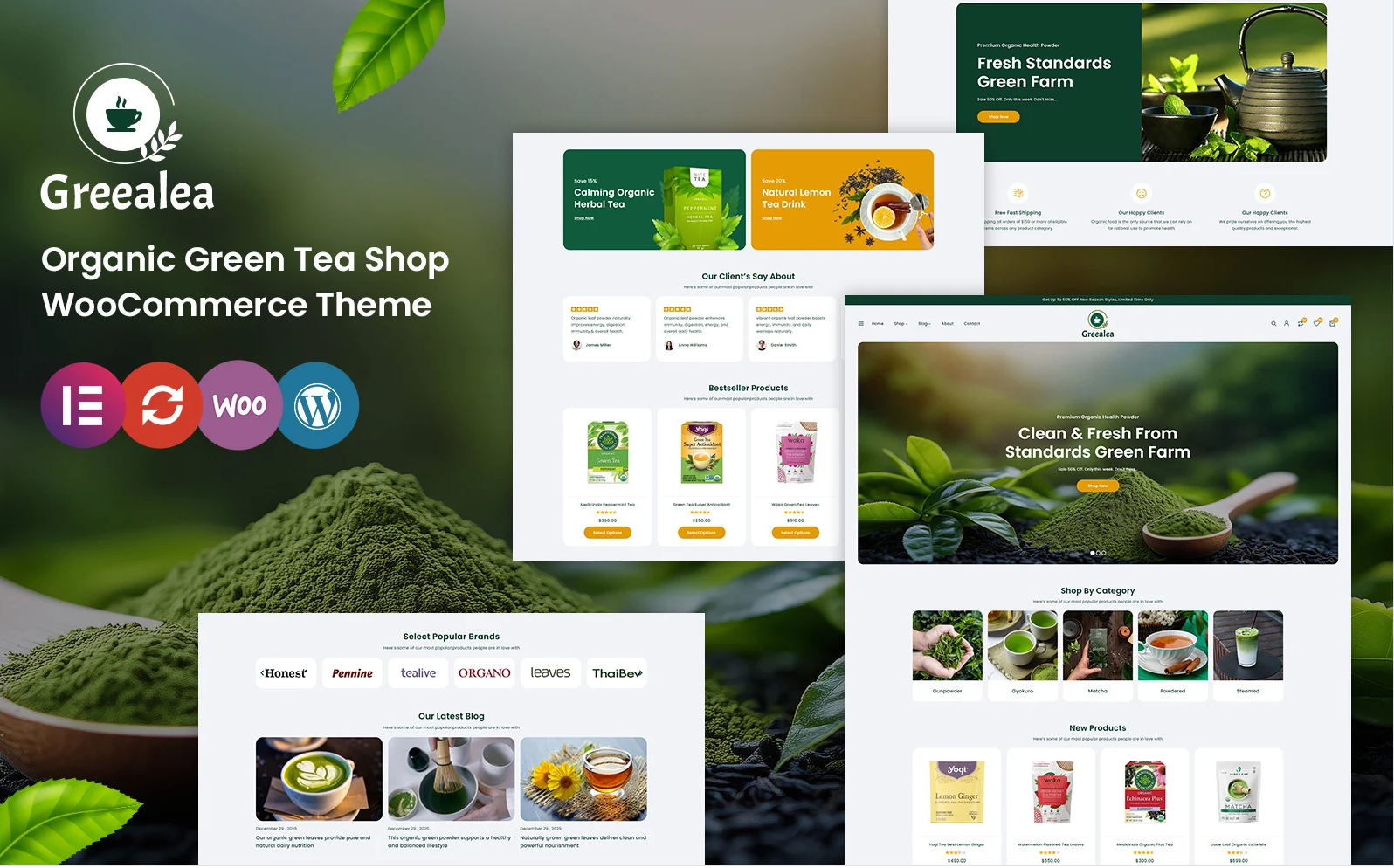 Greealea - Organic Tea Store WooCommerce WordPress Theme