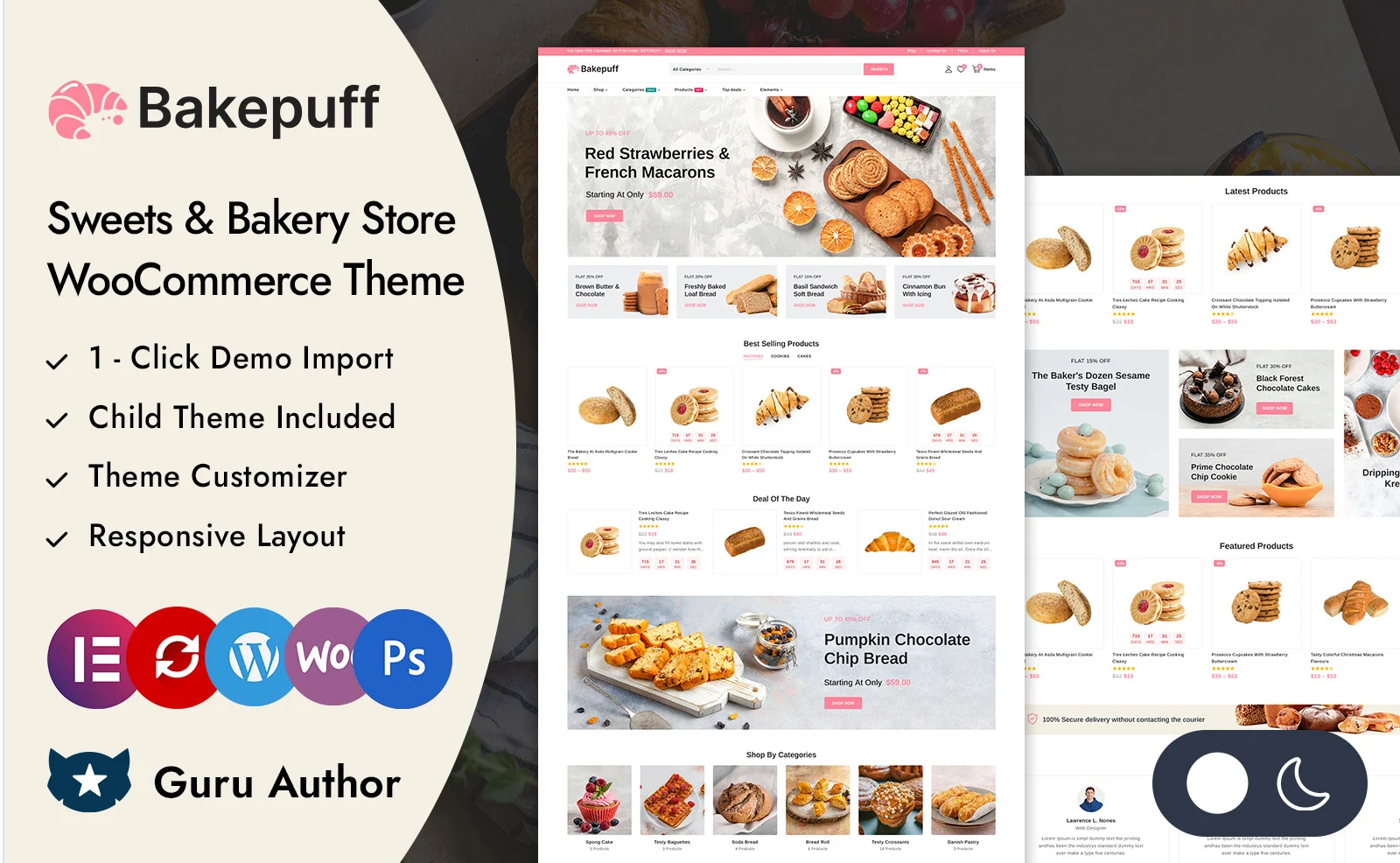 Bakepuff - Sweets and Bakery Store Elementor WooCommerce Responsive Theme