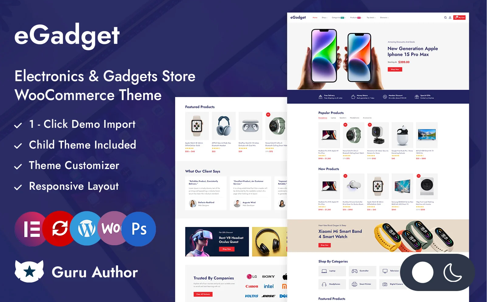 eGadget - Electronic & Gadget Store Elementor WooCommerce Responsive Theme