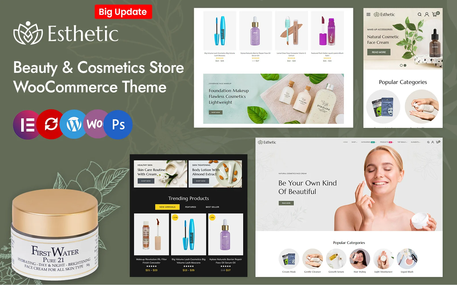 Esthetic - Skincare, Beauty and Cosmetics Store Elementor WooCommerce Responsive Theme
