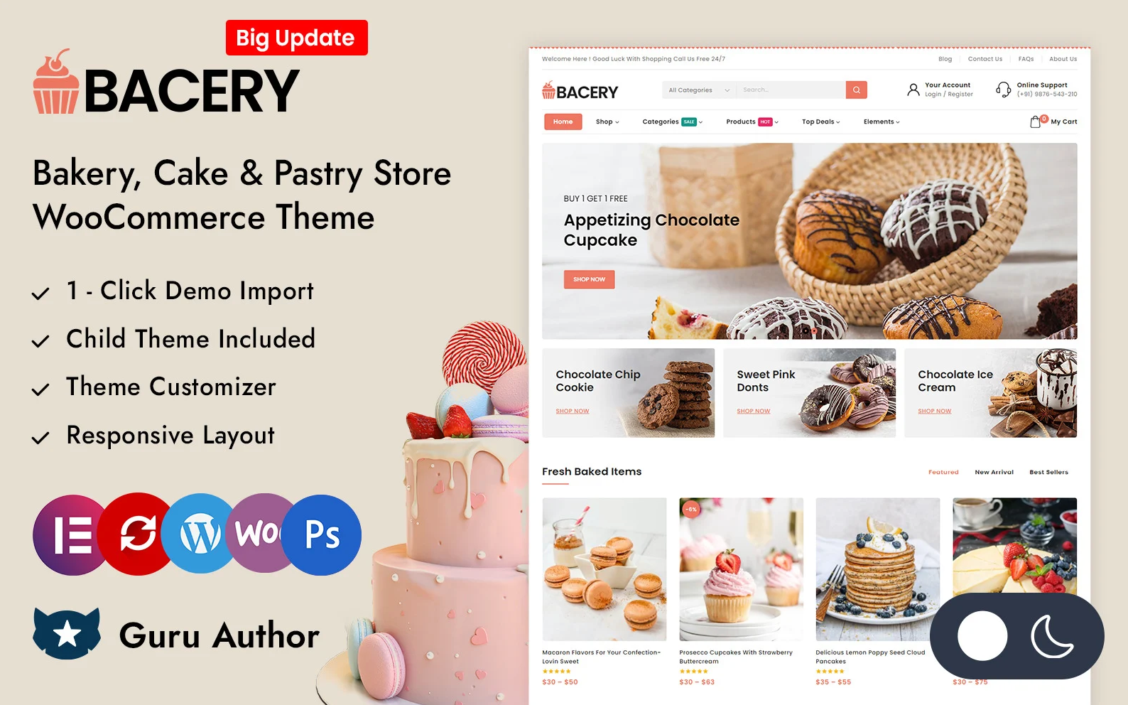 Bacery - Bakery, Cake and Food Store Elementor WooCommerce Responsive Theme