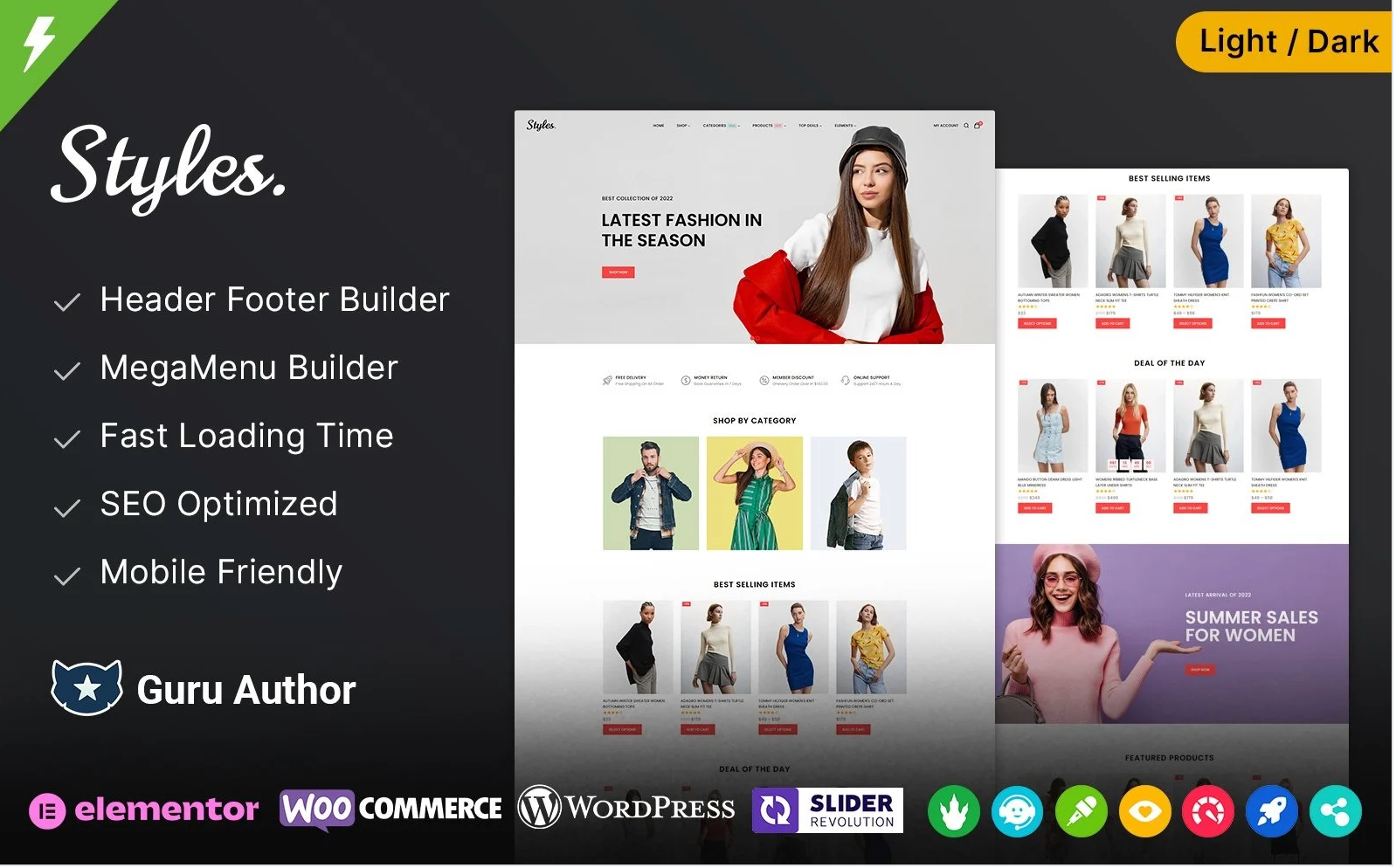 Styles - Fashion and Style WooCommerce Elementor