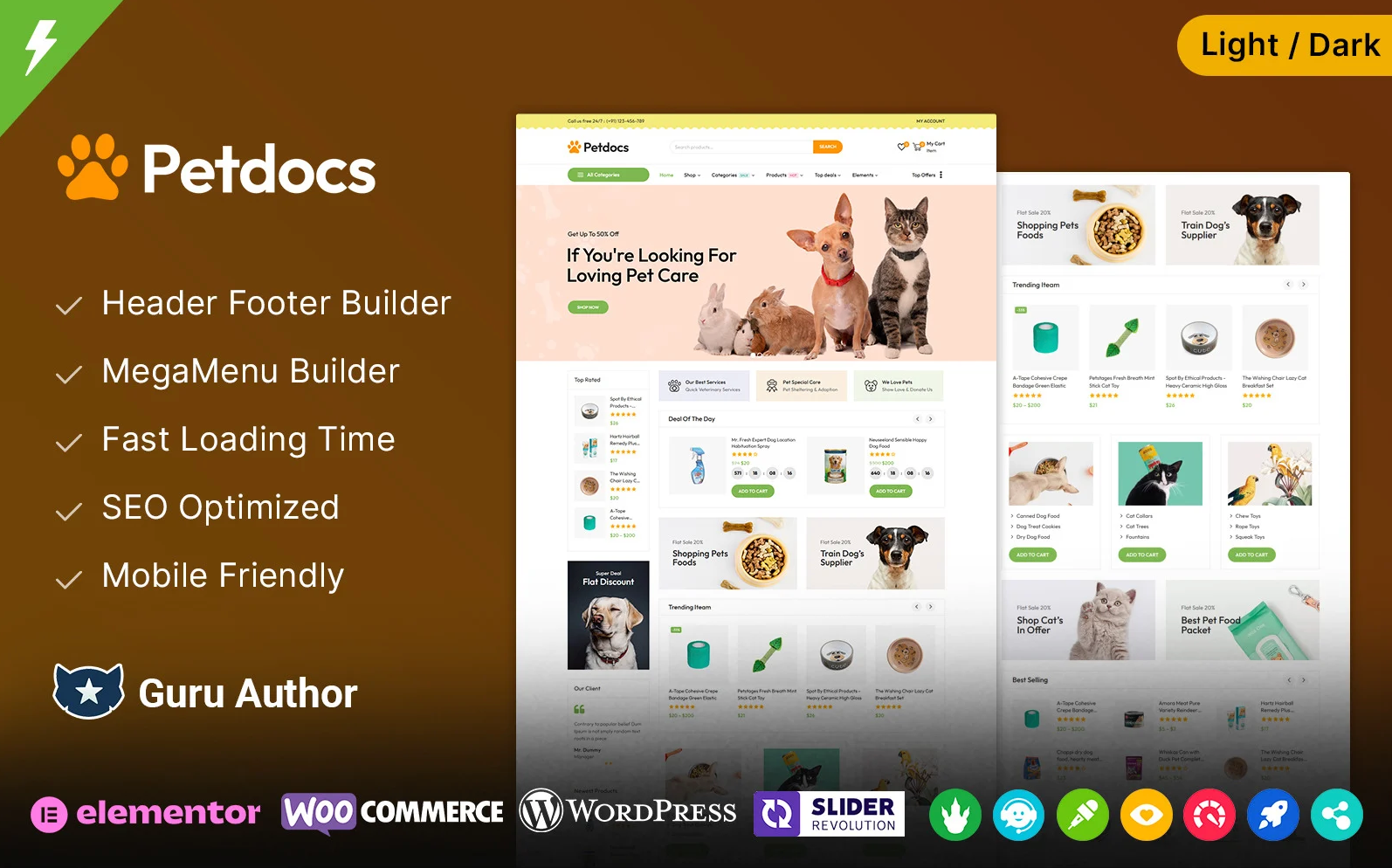 Petdocs - Pet Shop and Animal Care and Pet Food Elementor WooCommerce Theme