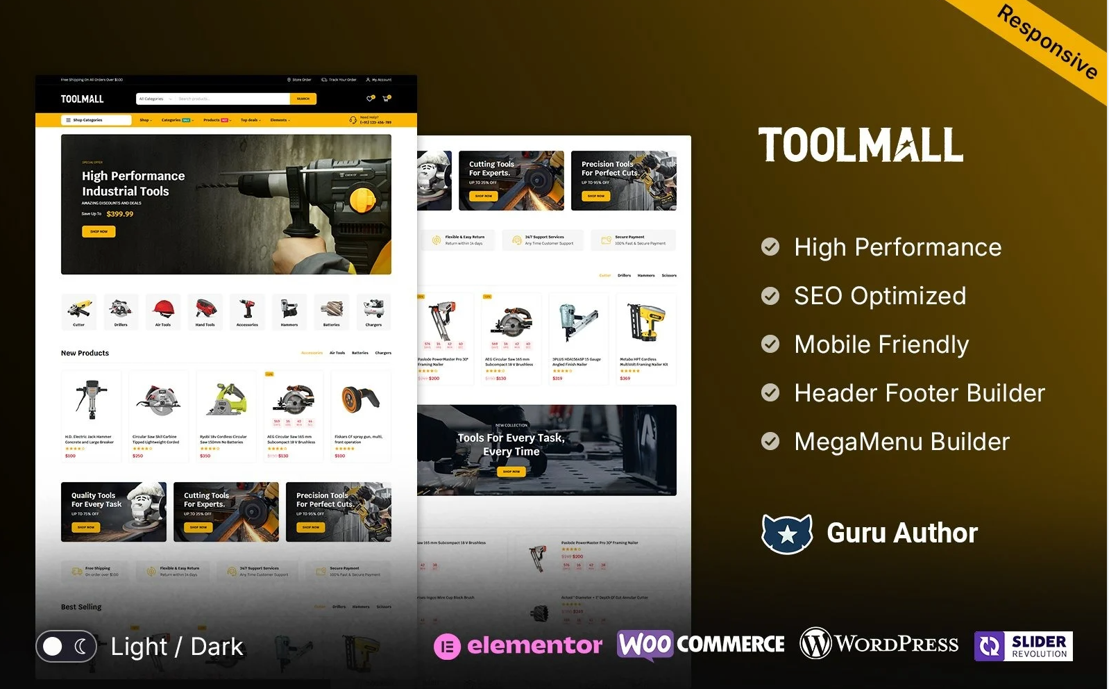 ToolMall – Tools and Spare Parts Equipment Elementor WooCommerce Store