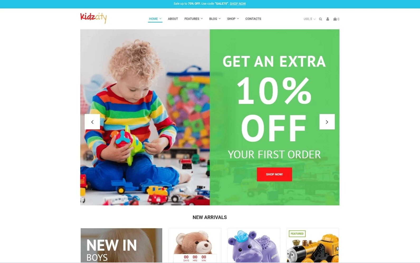 Kidz City - Kids Store Elementor WooCommerce Theme