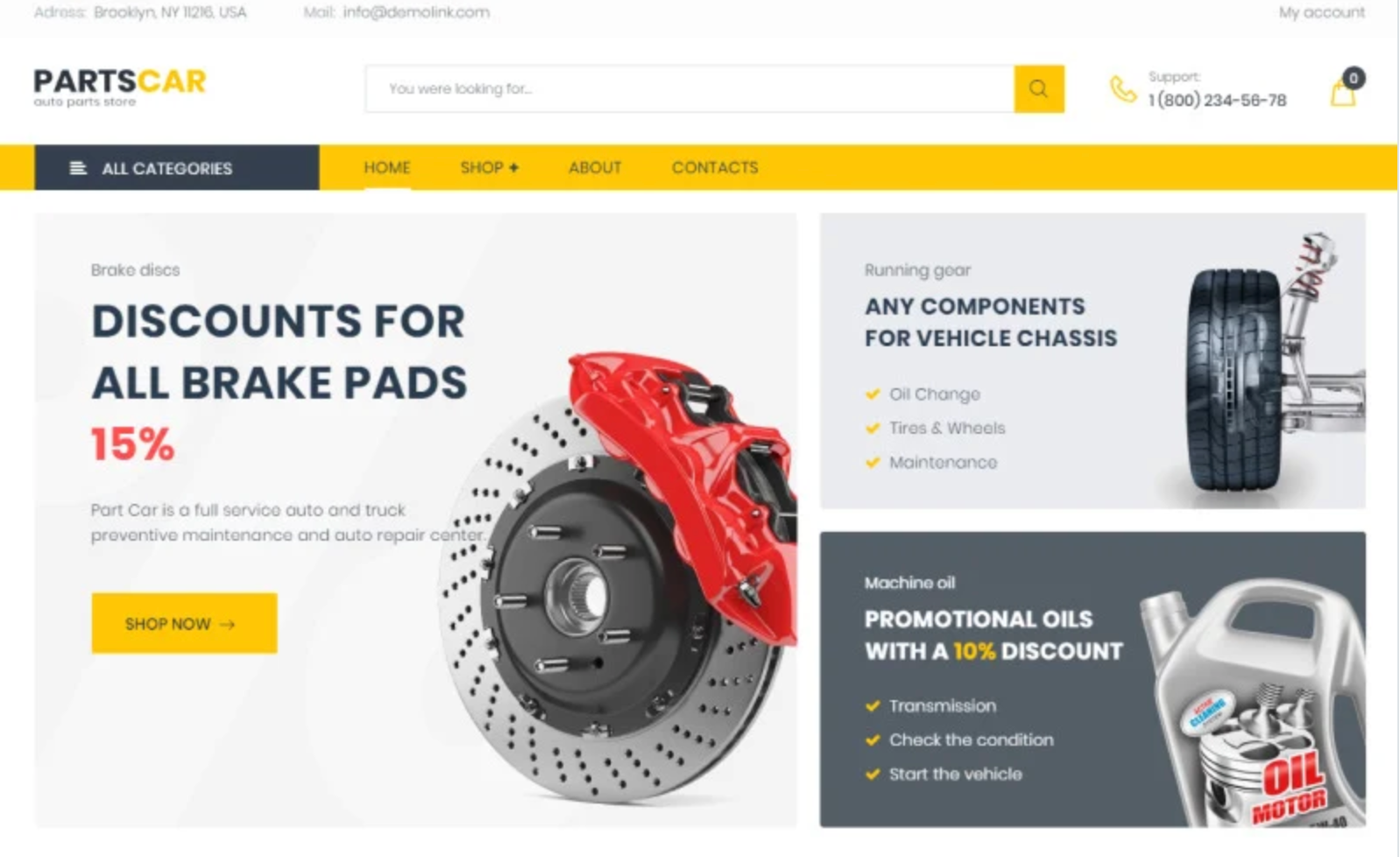 PartsCar - Car Repair Classic Elementor WooCommerce Theme