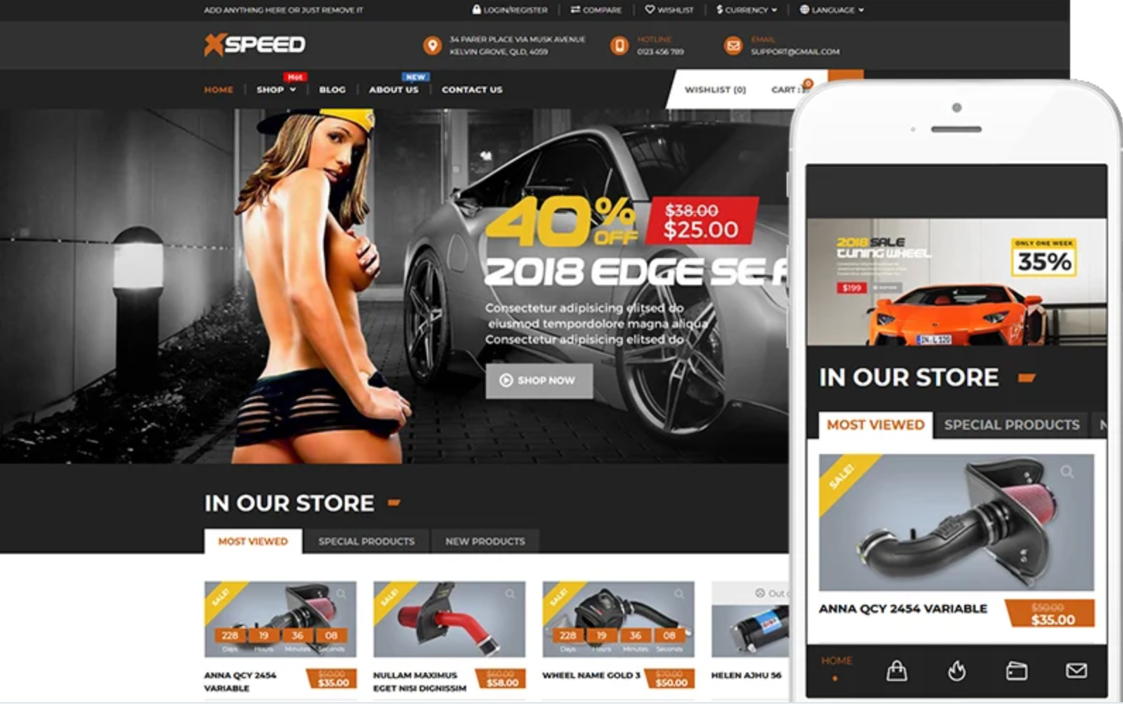 Xspeed - Auto Parts & Car Accessories Theme WooCommerce Theme