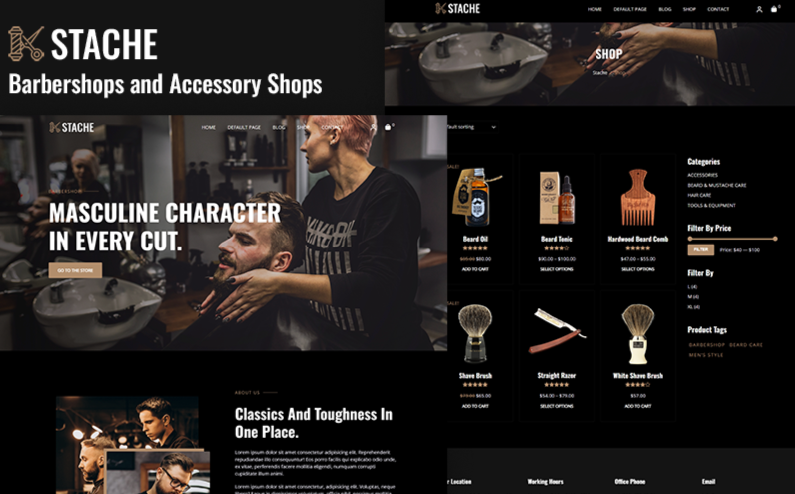 Stache - Barbershops and Accessory Shops Woocommerce Theme