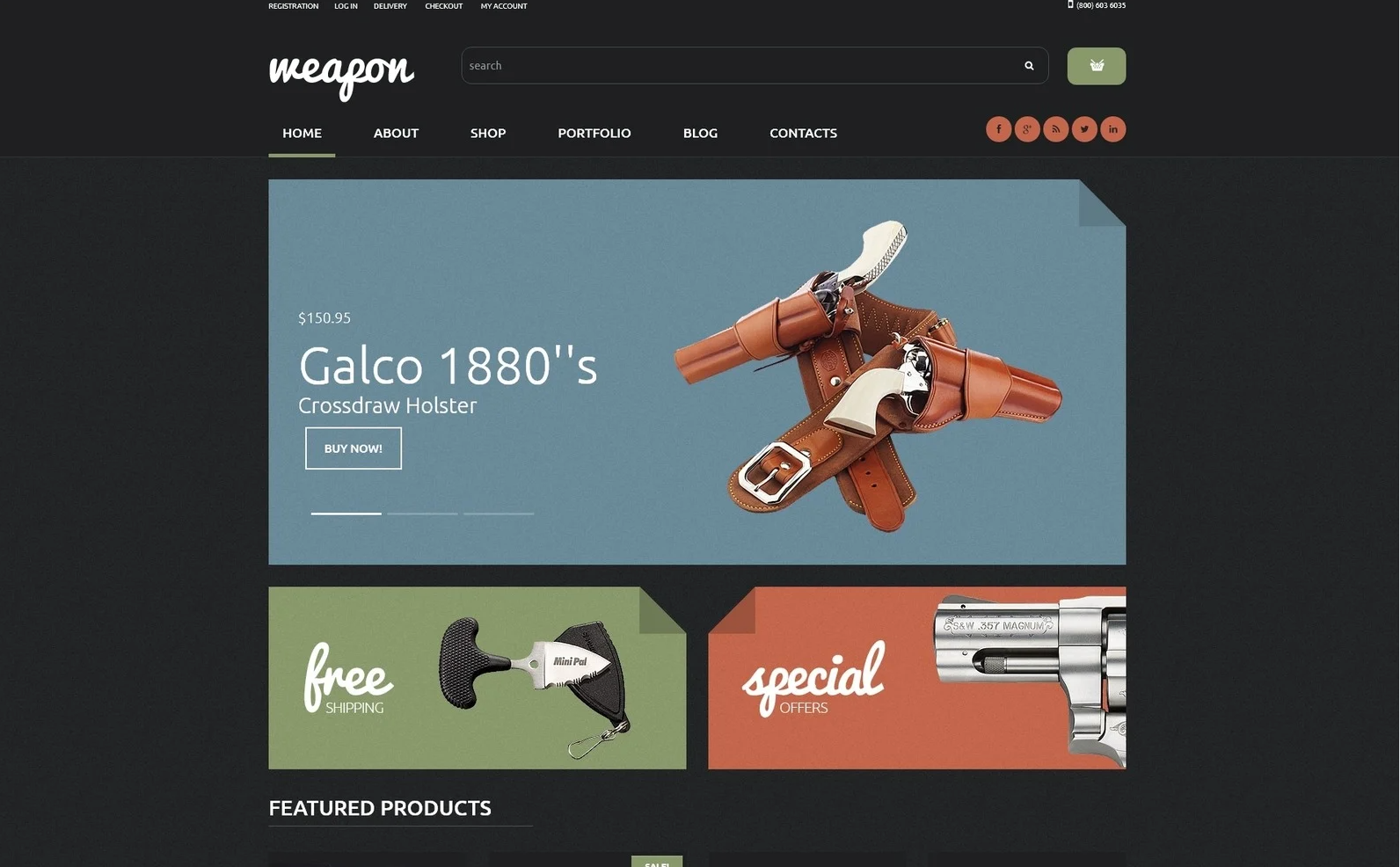 Weapon Shop WooCommerce Theme