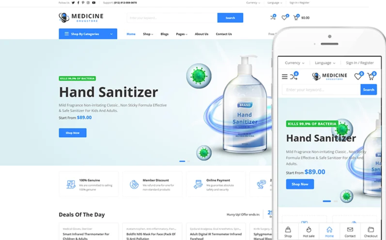 Medicine - Pharmacy, Medical & Beauty Store WooCommerce WordPress Theme