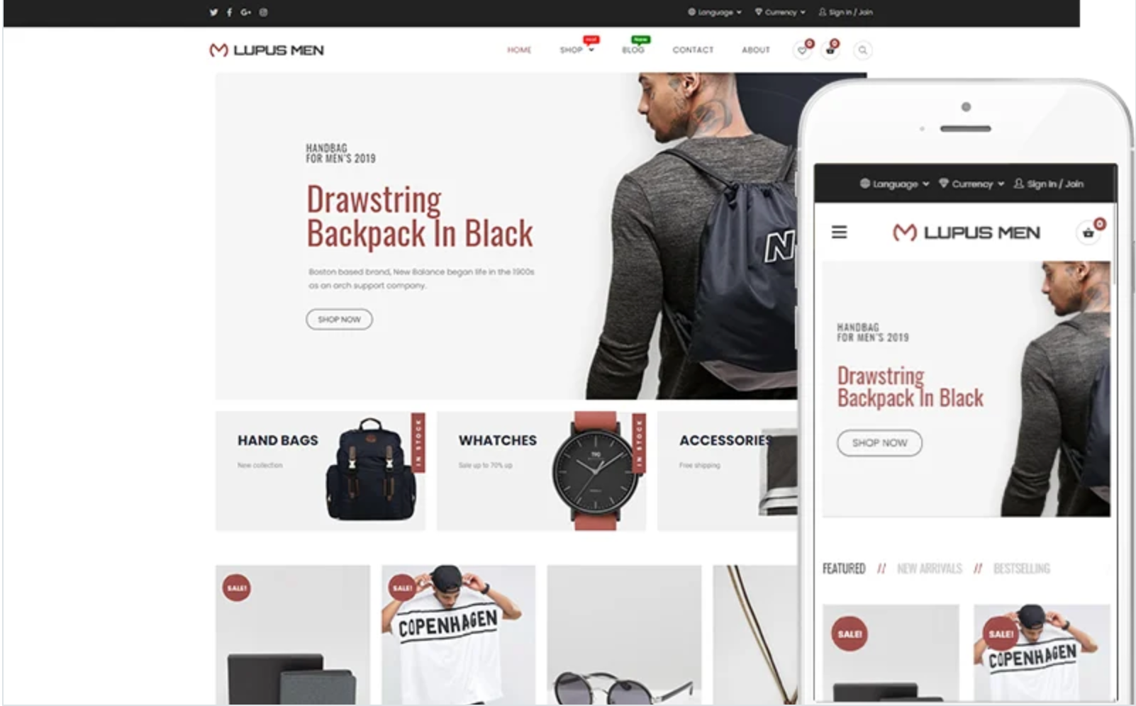 Lupus Men - Clean, Minimalist Theme WooCommerce Theme
