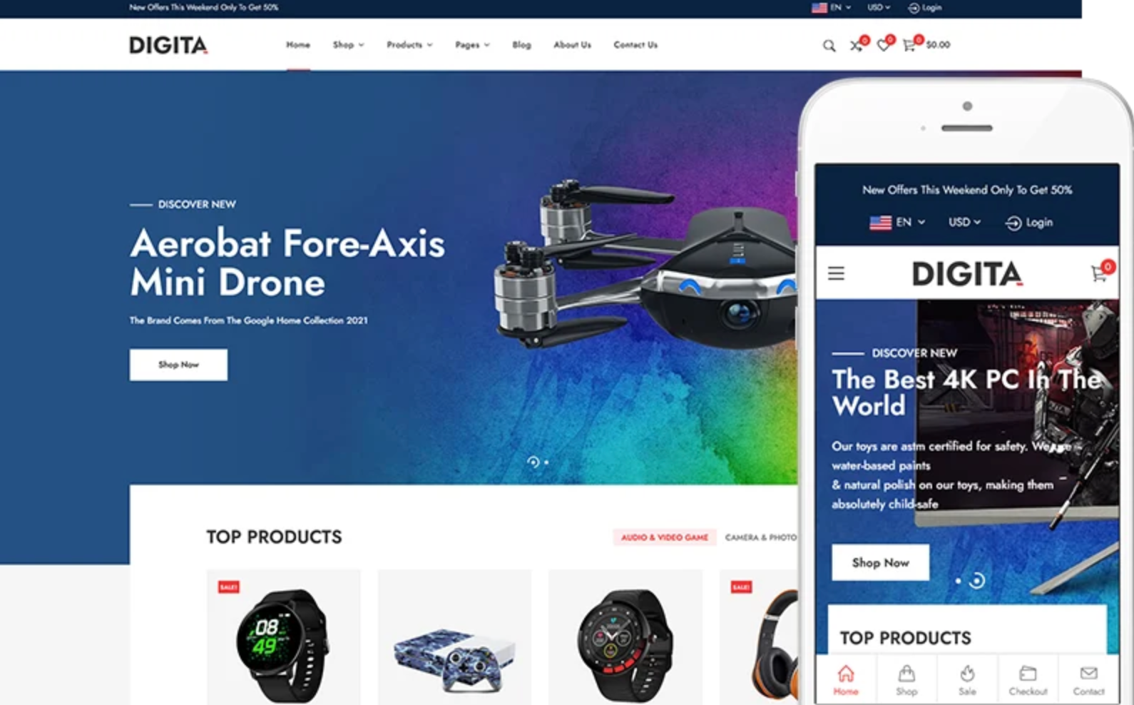 Digita - Digital, Electronics Store WooCommerce WordPress Theme