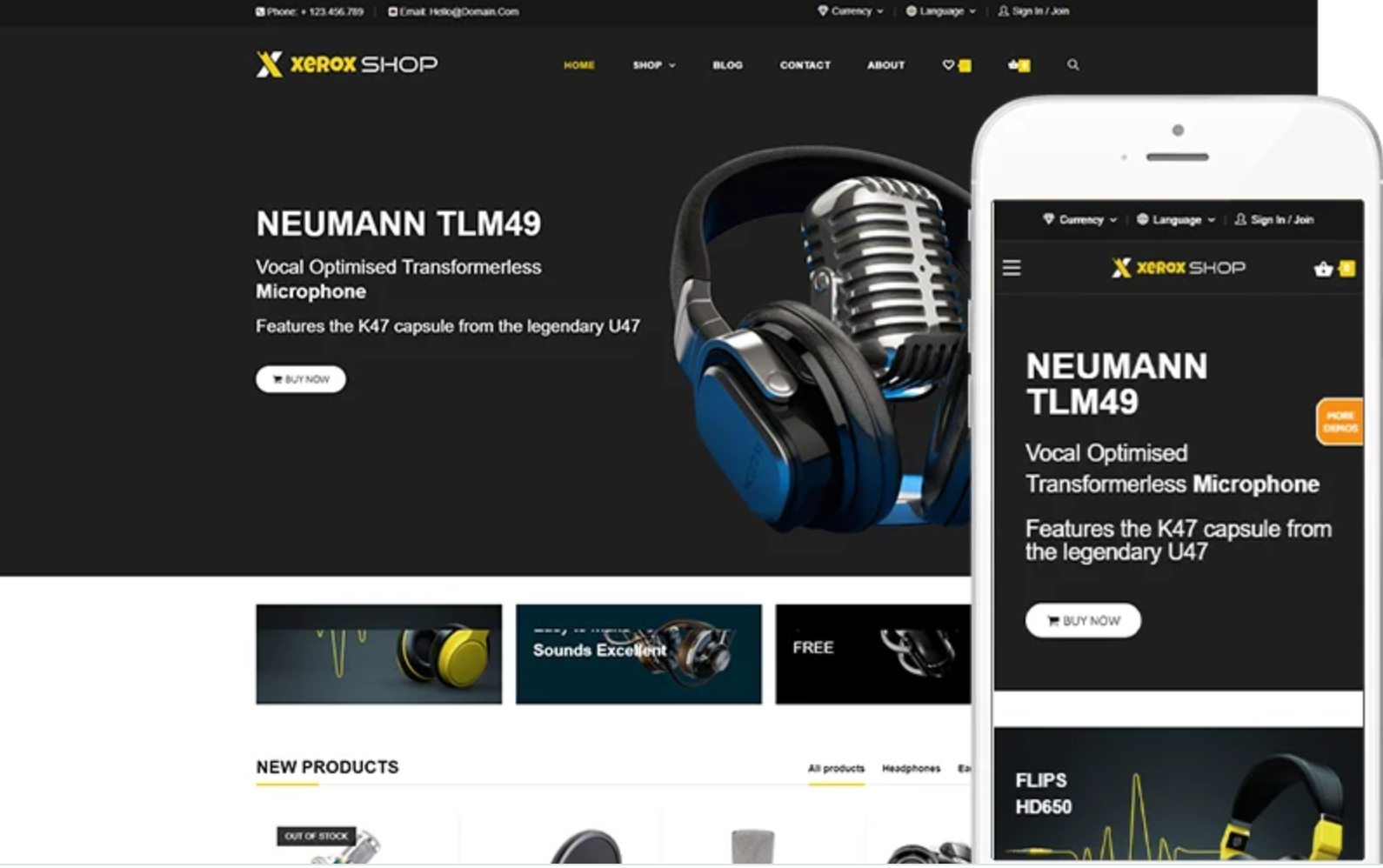 Xerox Shop - Audio Store Theme WooCommerce Theme