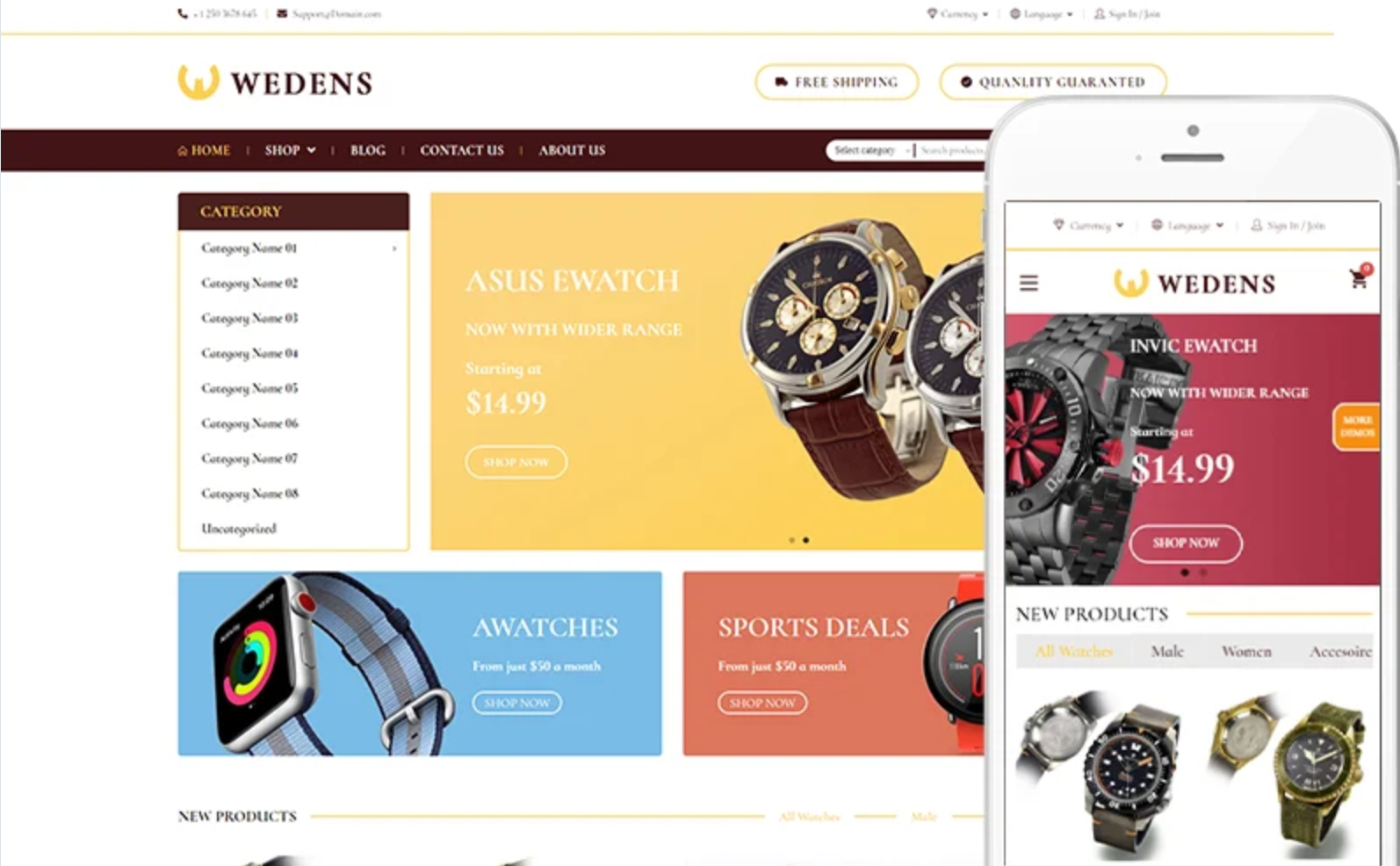 Wedens - Watch Theme WooCommerce Theme