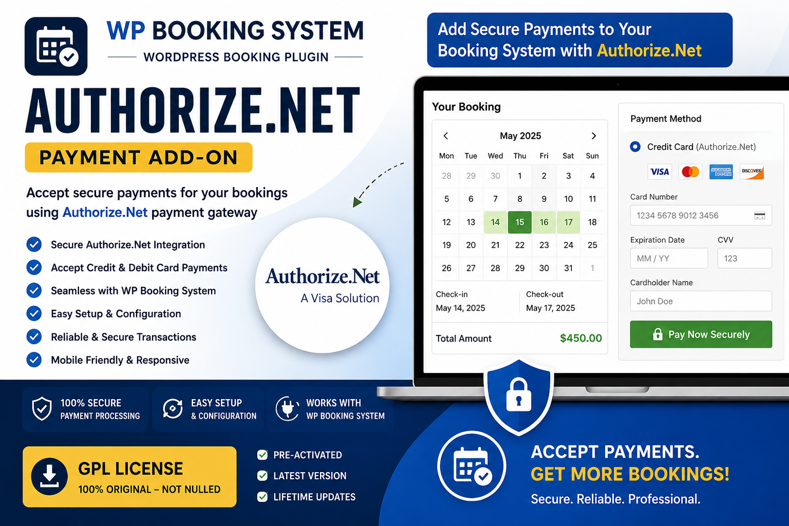WP Booking System – Authorizenet