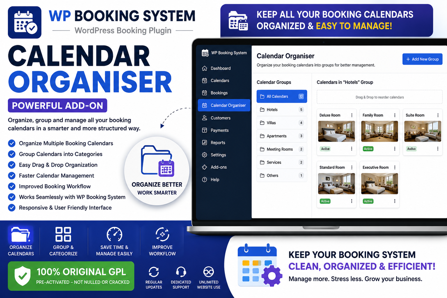 WP Booking System – Calendar Organiser