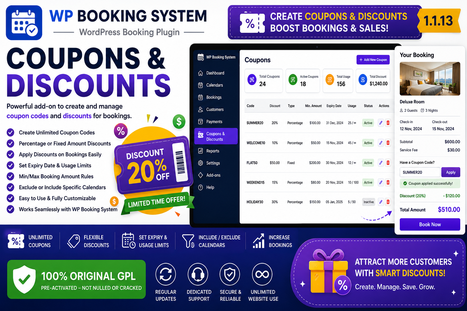 WP Booking System – Coupons & Discounts