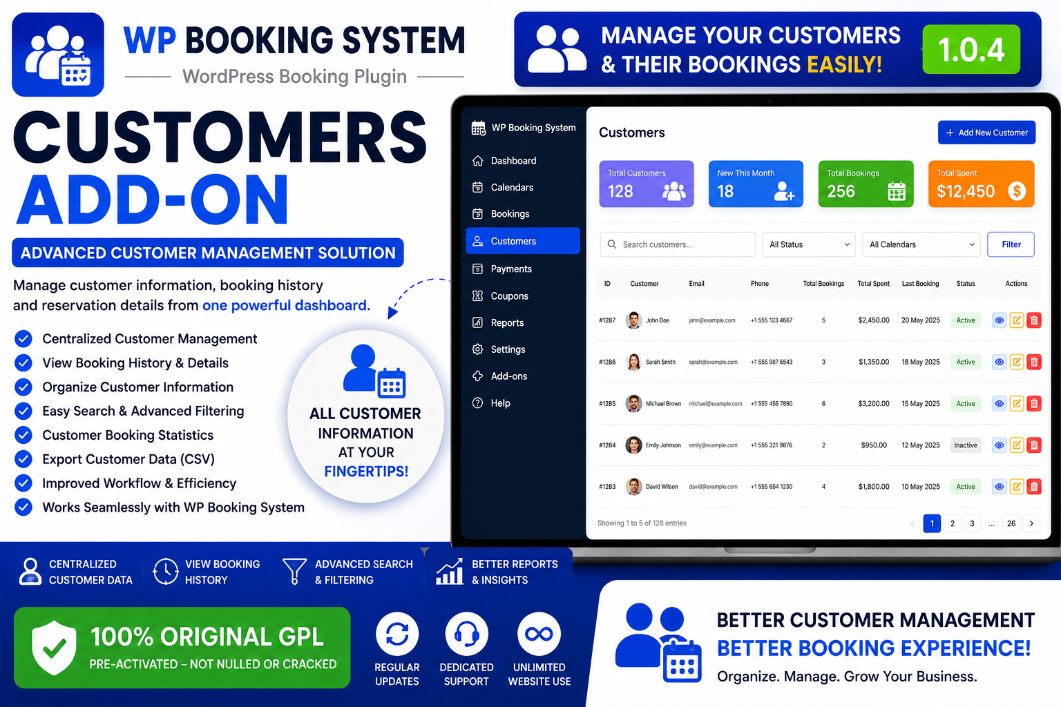 WP Booking System – Customers