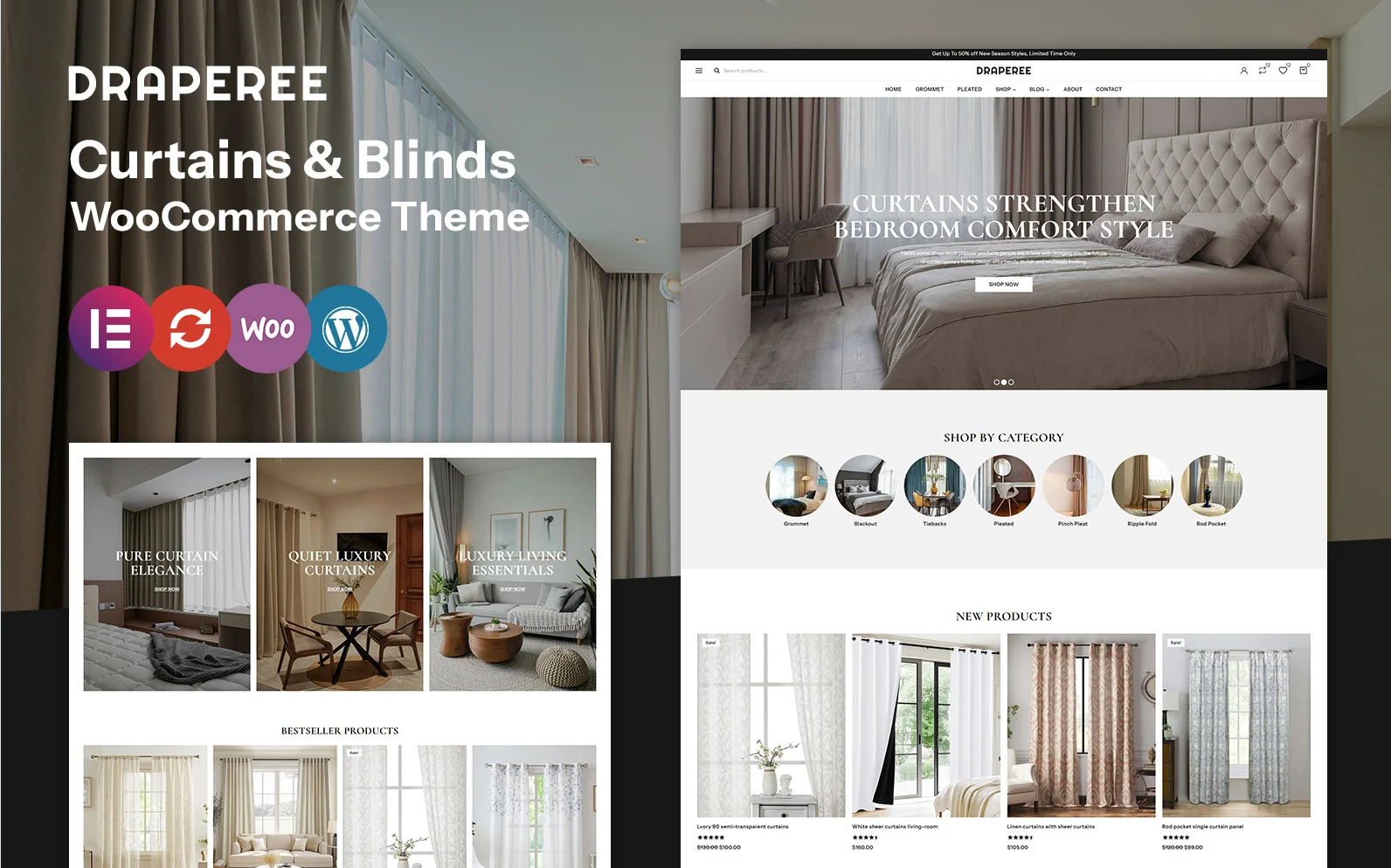 Draperee - Furniture, Drapes, Blinds & Curtains WooCommerce Theme