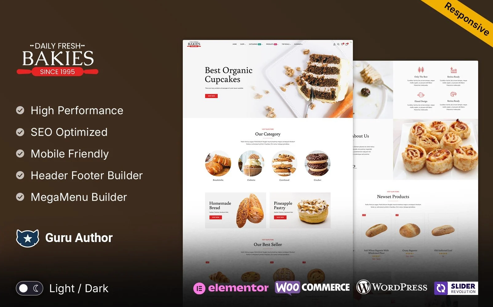 Bakies - Bread and Buns, Coockies and Chocolates, Bakery and Cake Shop WooCommerce Theme
