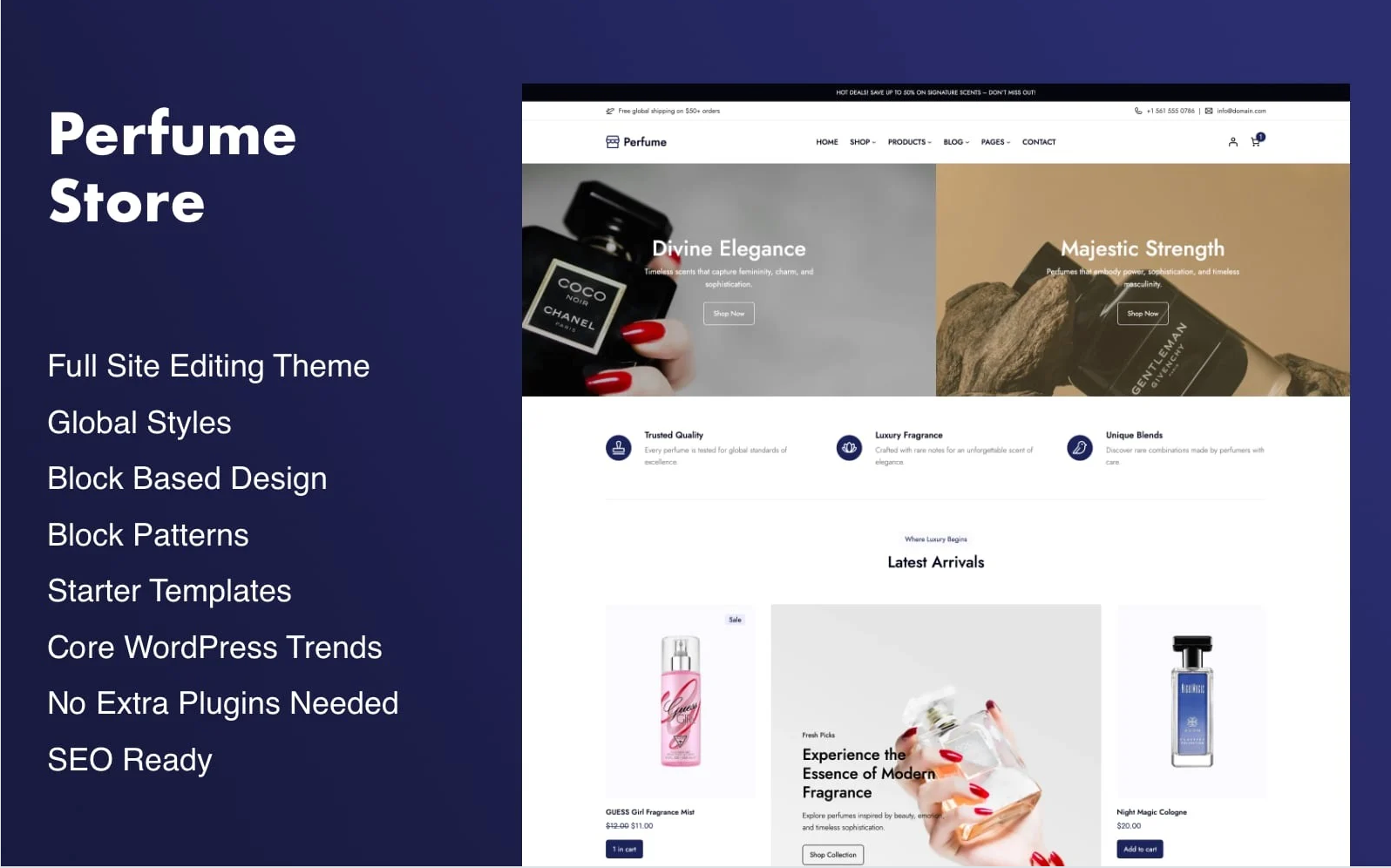 Perfume FSE - Perfume Store, Perfume Shop WooCommerce Theme