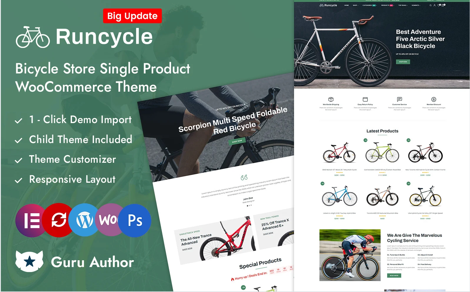 Runcycle - Bicycle Store Multipurpose Elementor WooCommerce Responsive Theme