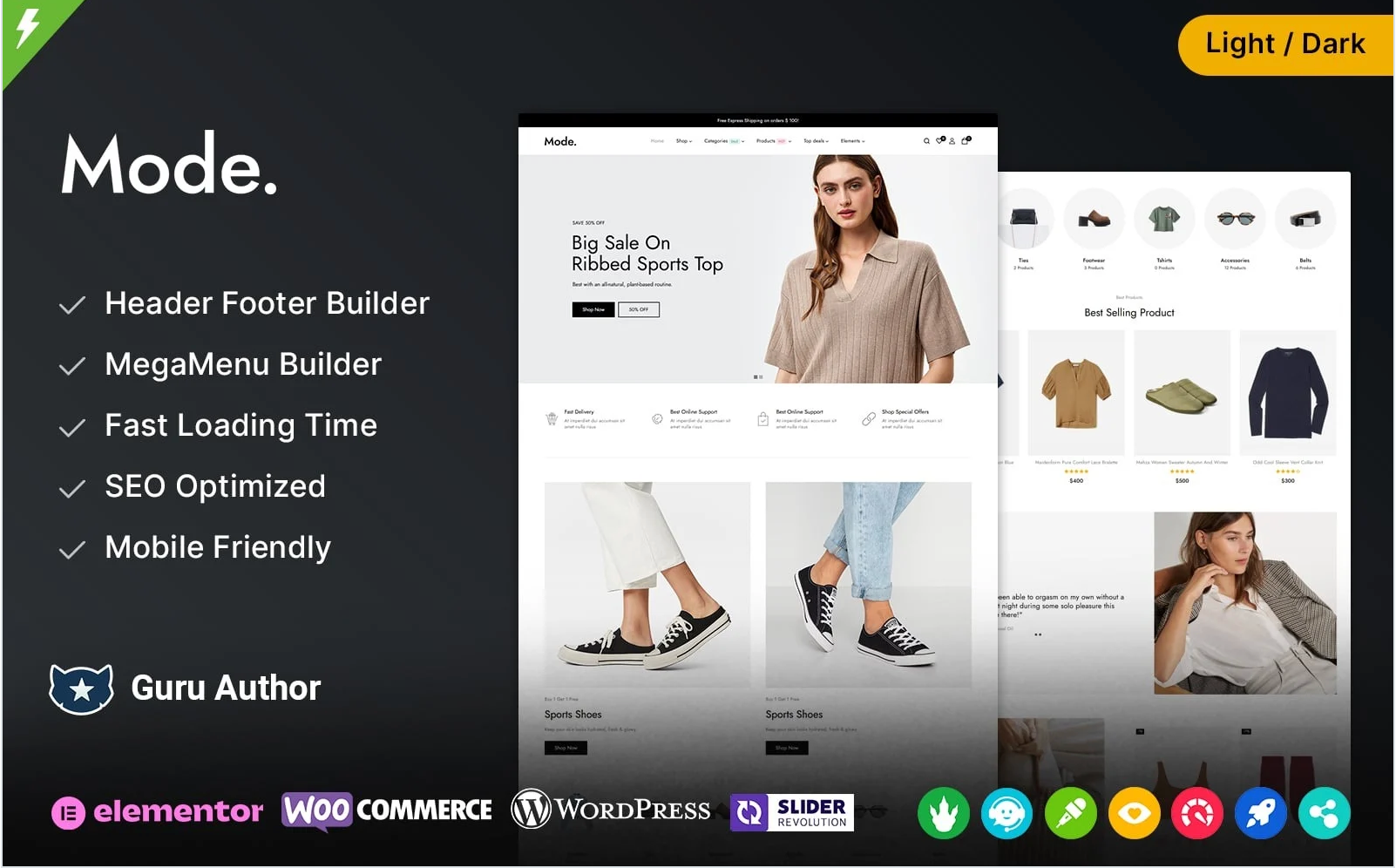 Mode - Fashion Clothes and Cosmetic and Jewelry Elementor WooCommerce Theme