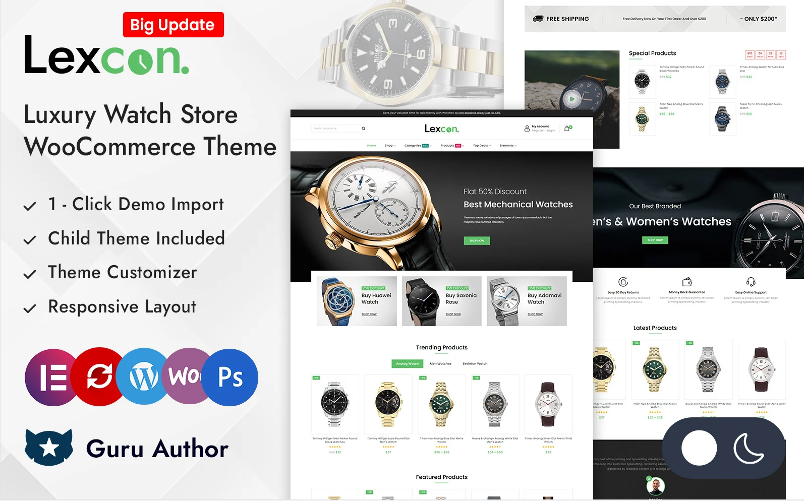 Lexcon - Wrist Watch Store Elementor WooCommerce Responsive Theme