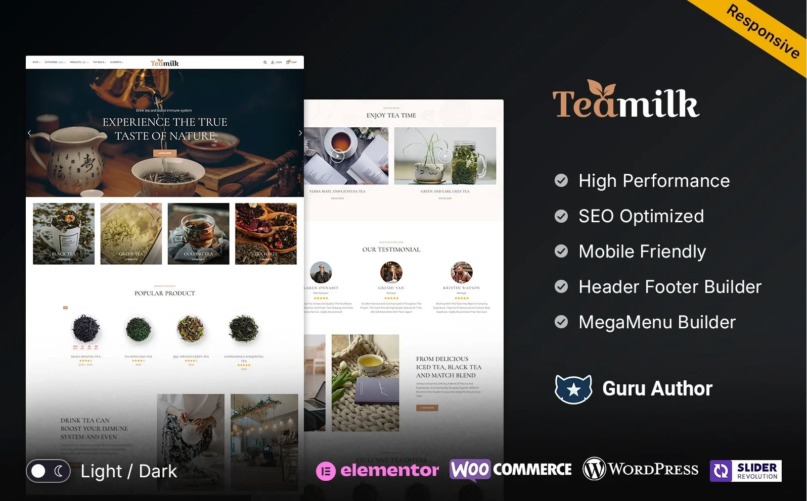 TeaMilk - Tea, Coffee and Herbal Nutrition Store WooCommerce WordPress Theme