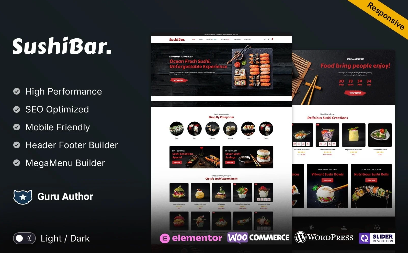 SushiBar - Sushi Bar Restaurants WooCommerce Elementor Theme