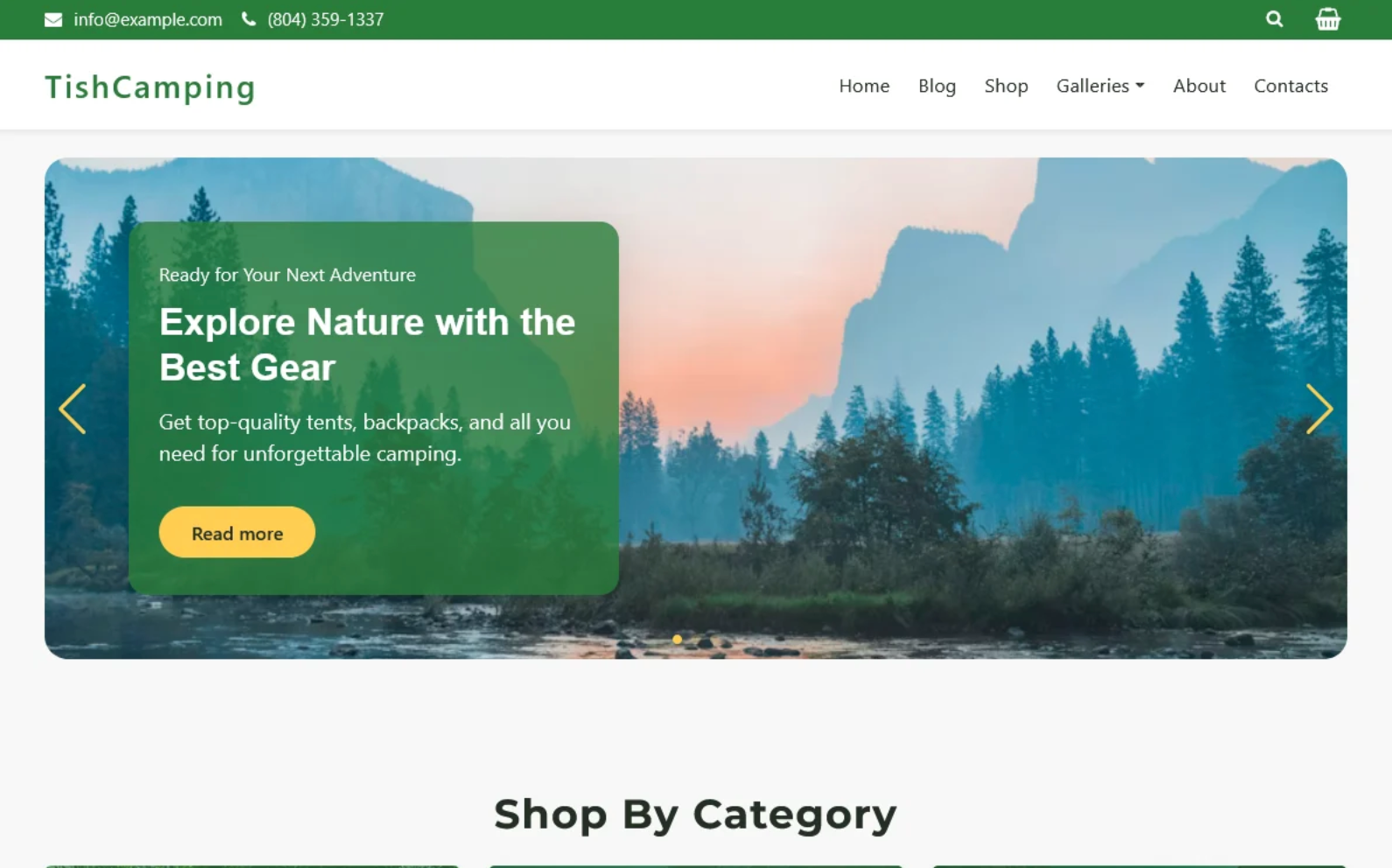 TishCamping – WooCommerce Theme for Modern Camping and Outdoor Stores