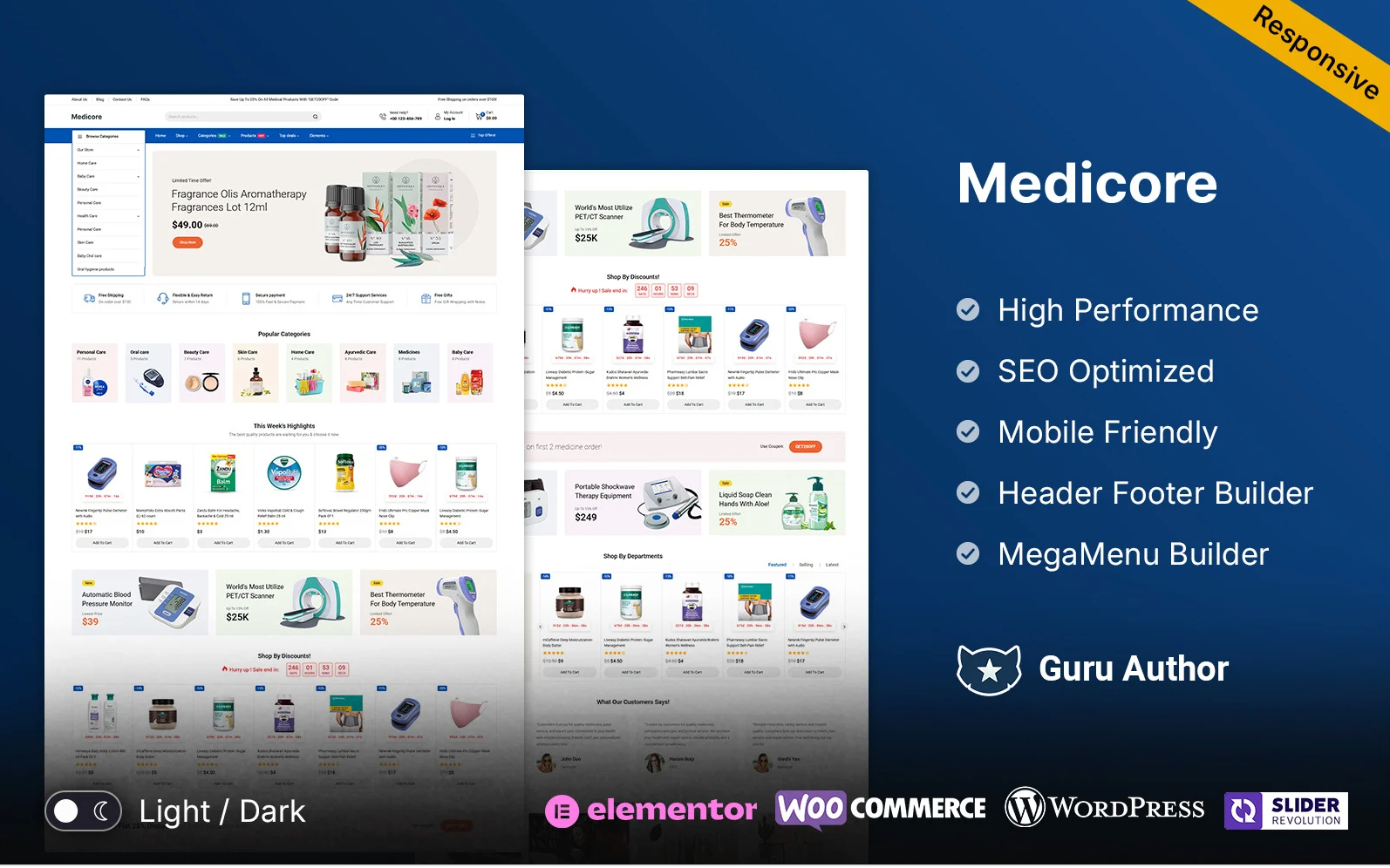 Medicore - Healthcare and Medical Store Elementor WooCommerce Responsive Theme