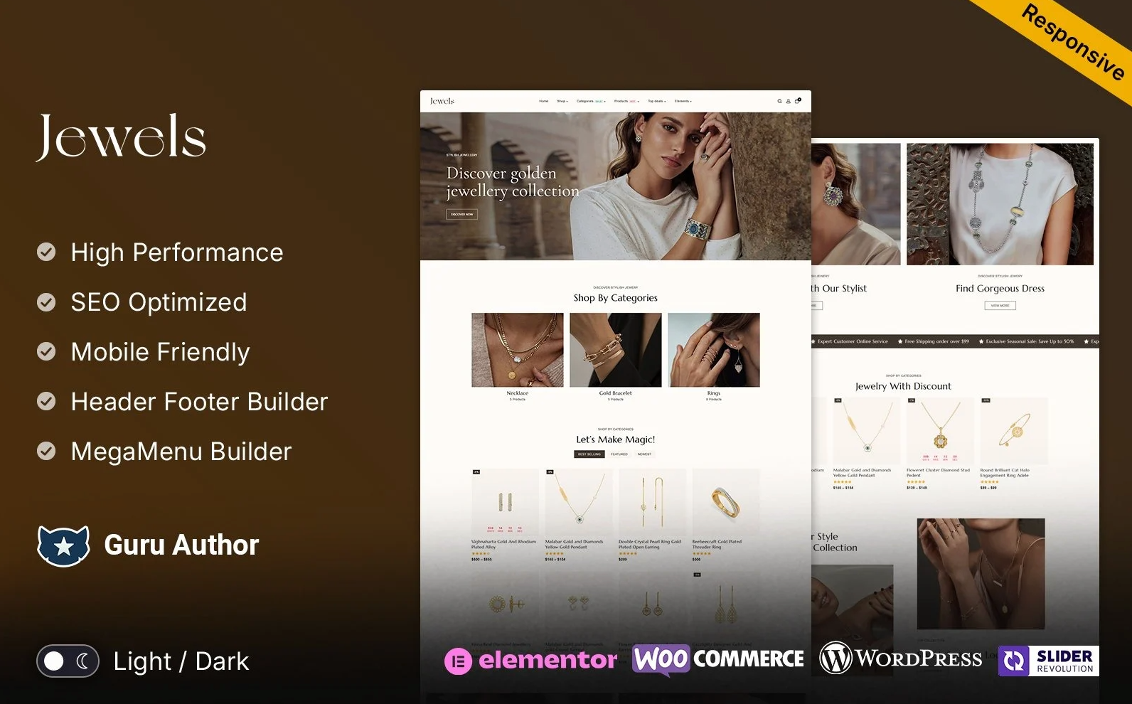 Jewels - Jewelry and Diamond Gem Store Elementor WooCommerce Responsive Theme