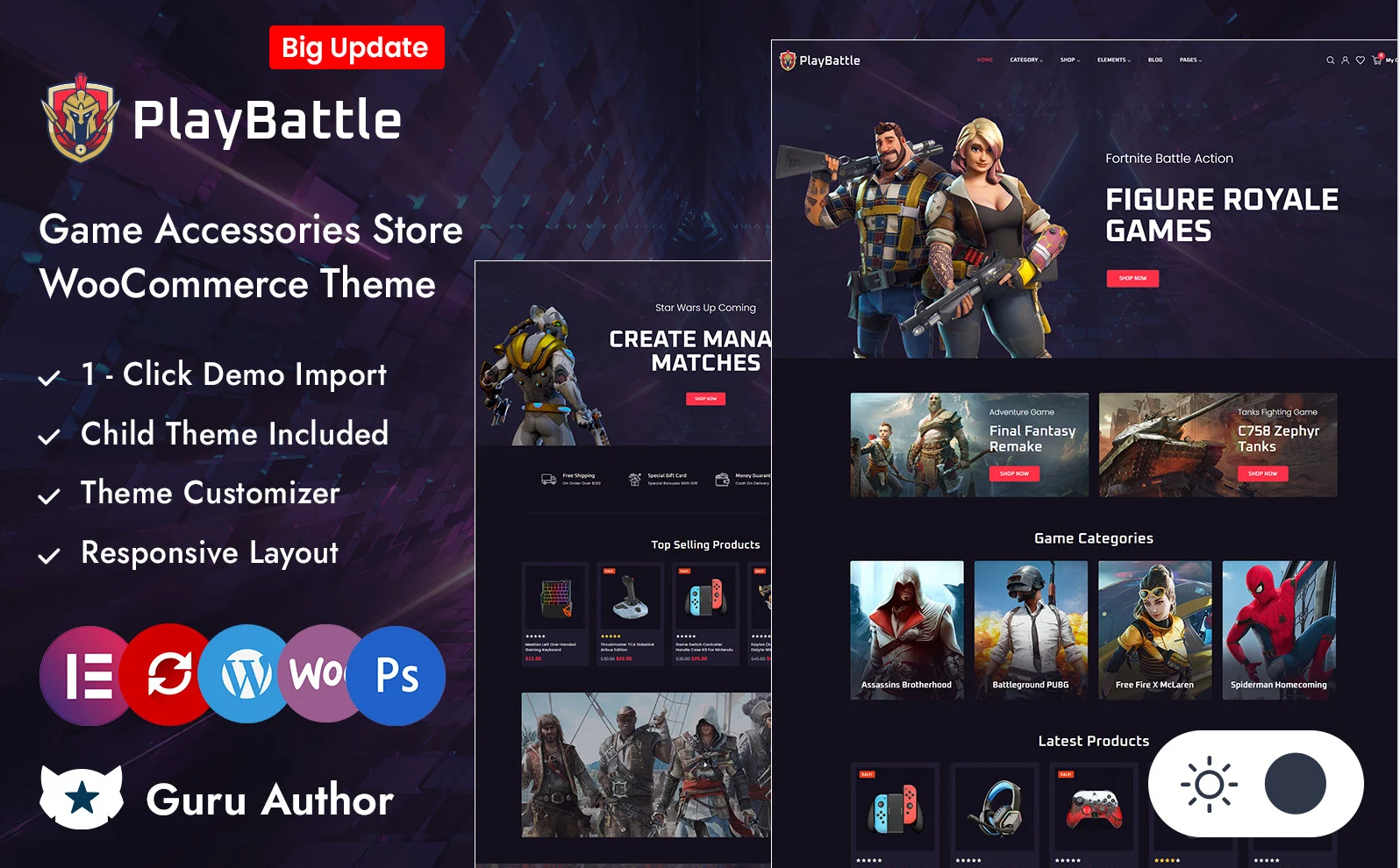 PlayBattle - Video Game and Electronics Accessories Store Elementor Woocommerce Responsive Theme