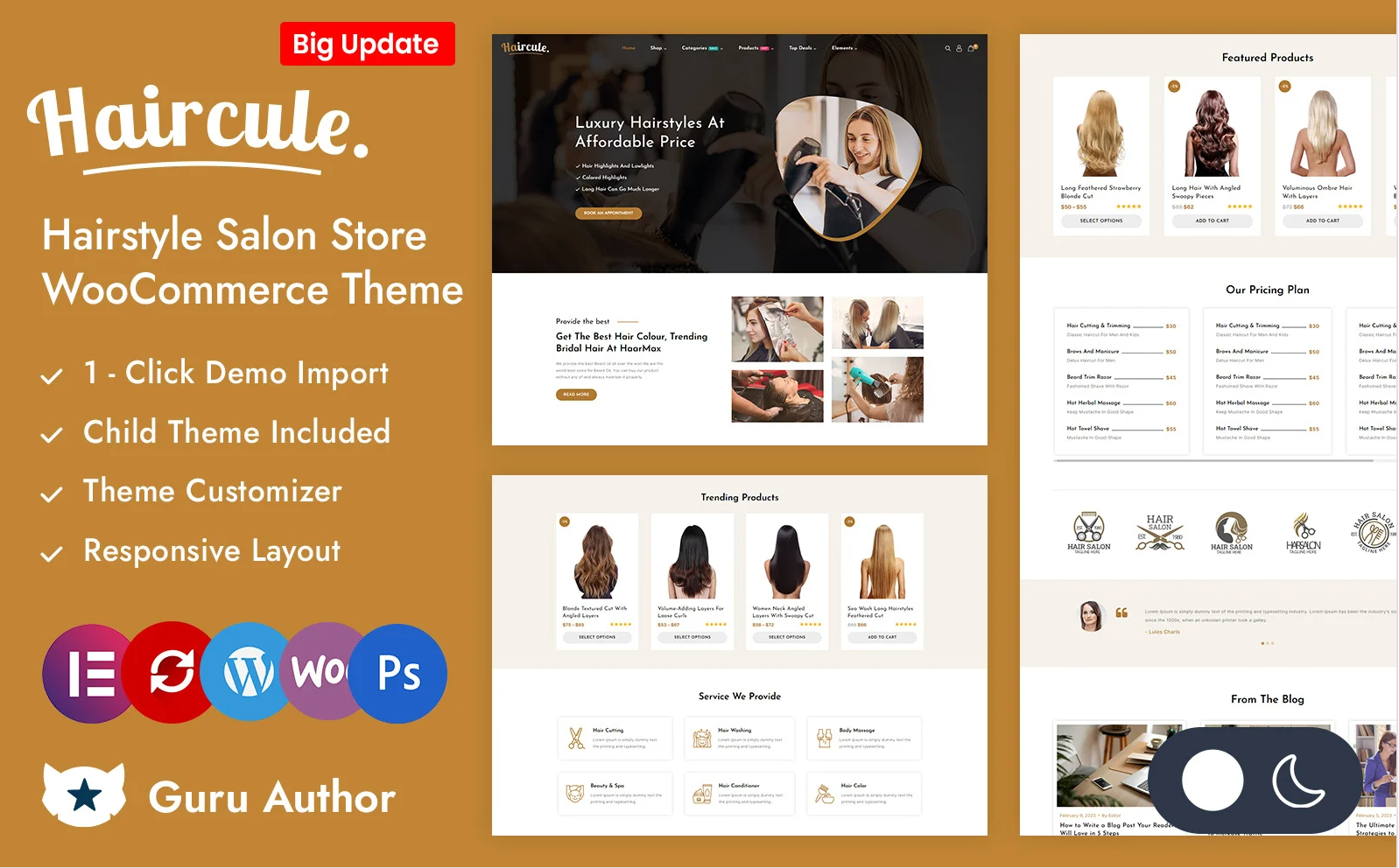 Haircule - Hairstyle, Salon and Weige Store Elementor WooCommerce Responsive Theme