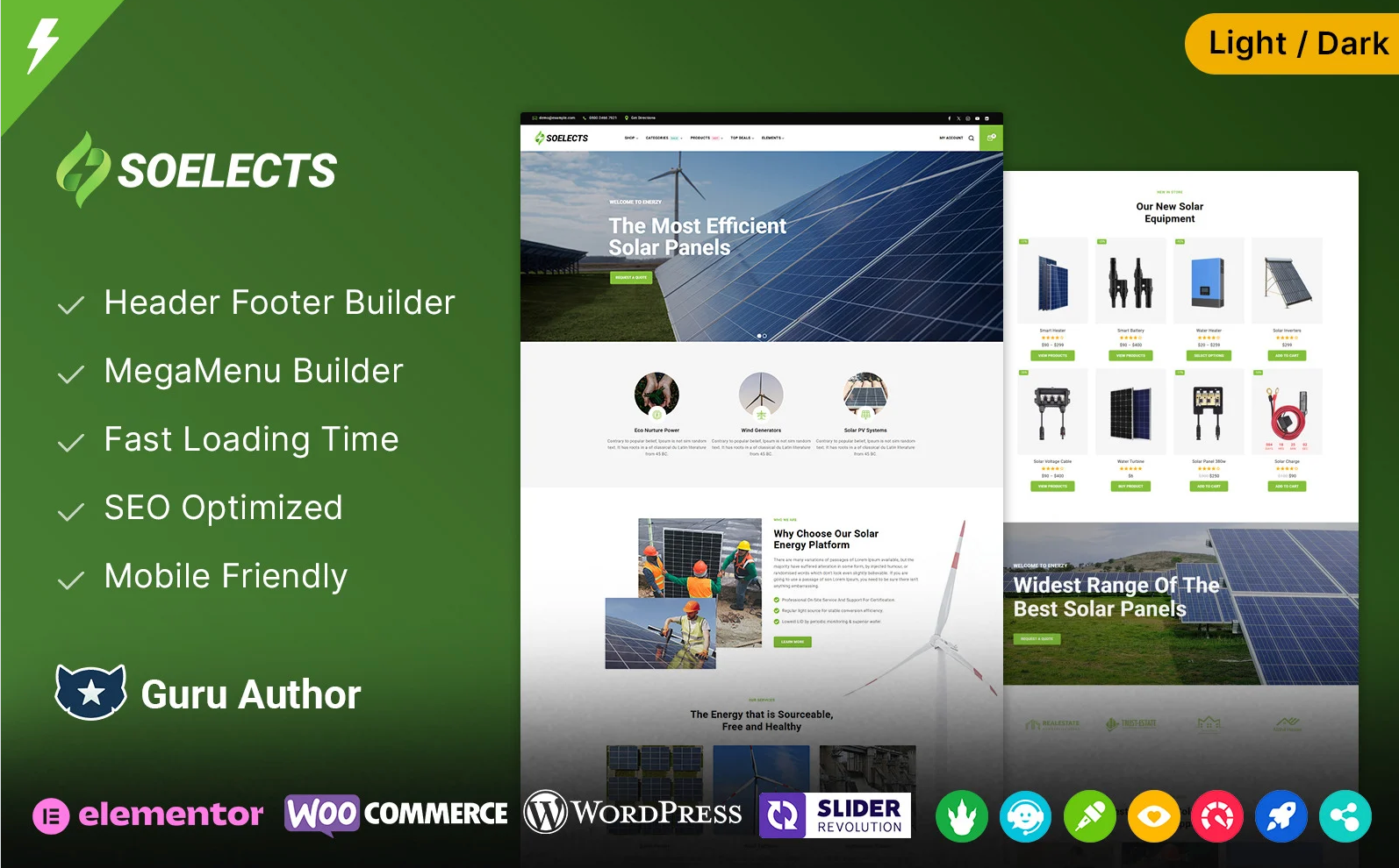 Soelects - Wind Solar Energy and Green Energy and Construction WooCommerce Theme