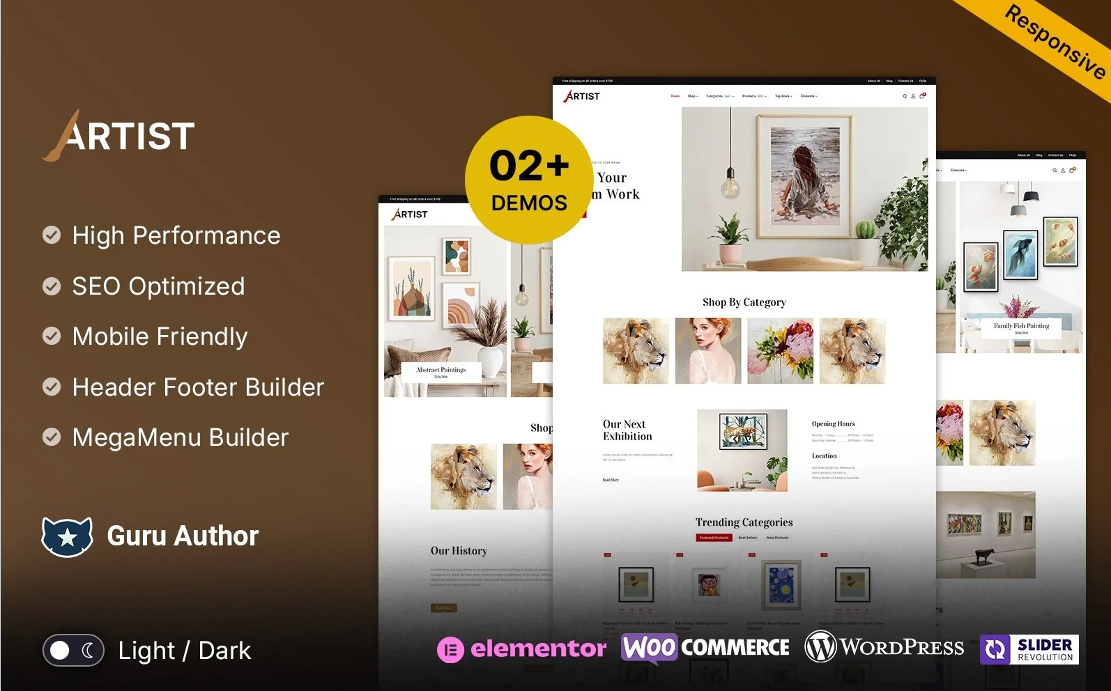 Artist - Art and Gallery Multipurpose Responsive Elementor WooCommerce Theme