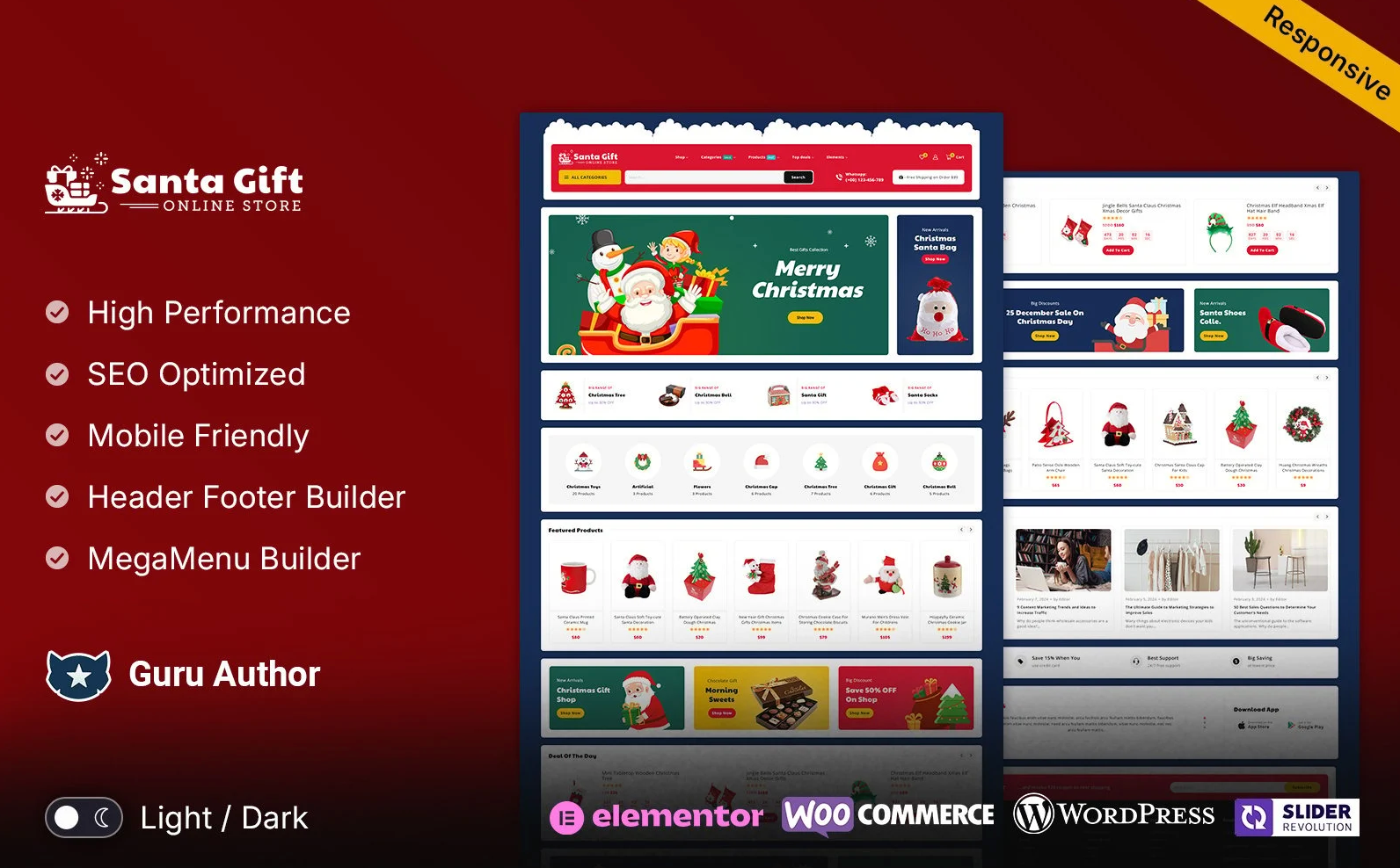 SantaGift - Christmas Gifts WooCommerce Elementor Responsive Theme