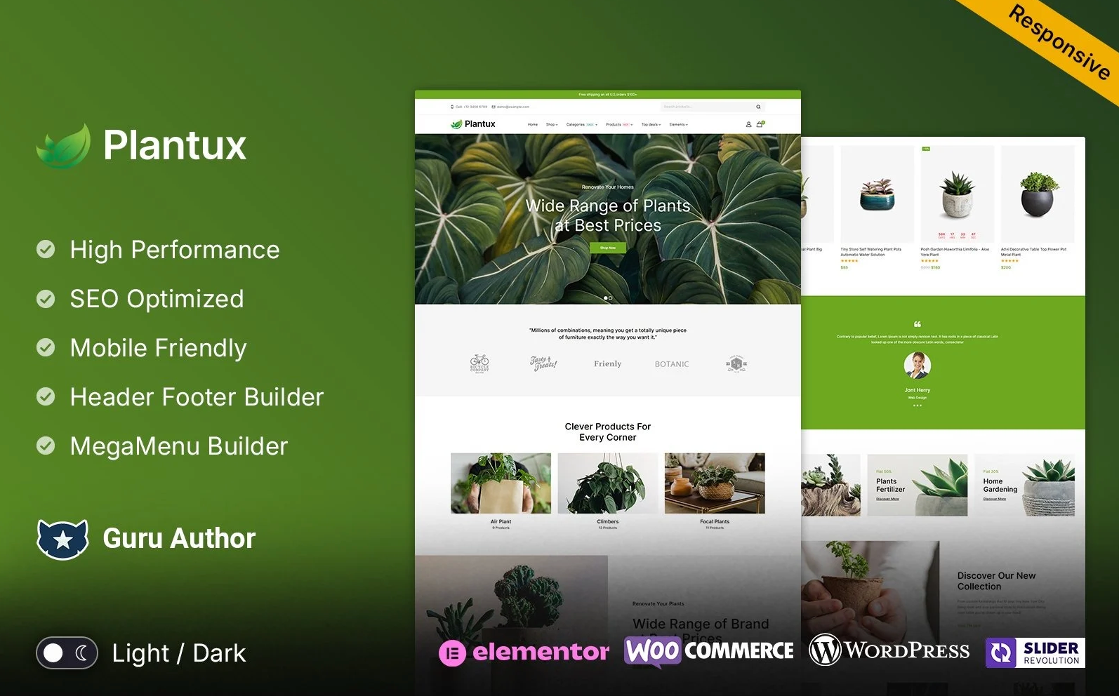 Plantux - Plants and Nursery and Farming Elementor Responsive WooCommerce Theme