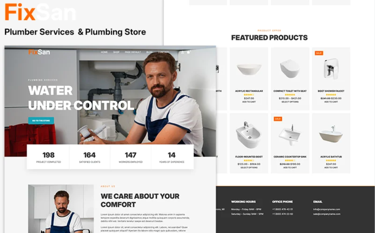 Fixsan - Plumber Services & Plumbing Store Woocommerce Theme