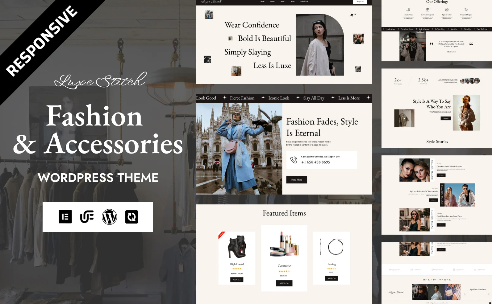 Luxe Stitch - Fashion Boutique & Accessories Shop WooCommerce Elementor Theme